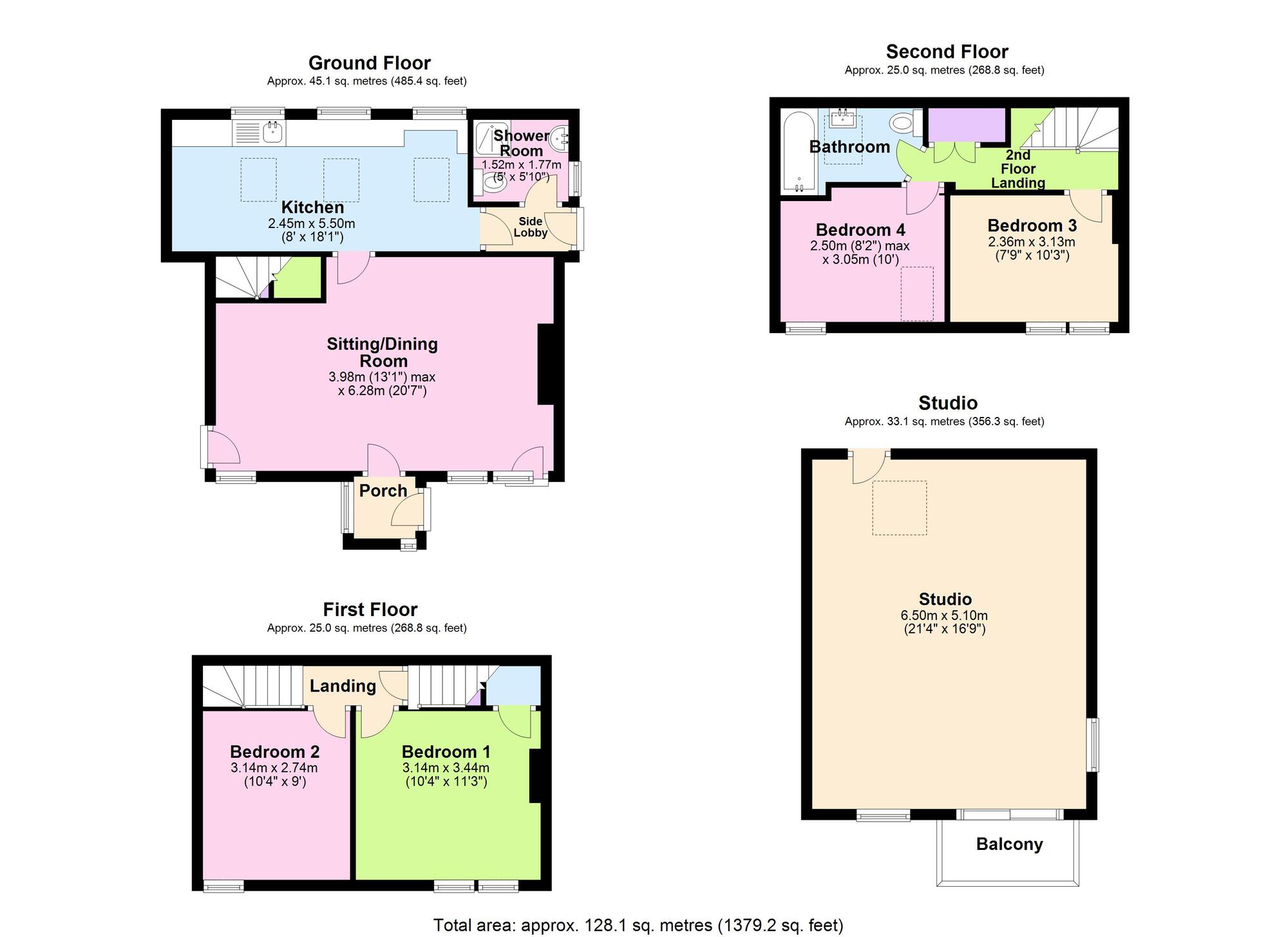 Floorplan of 4 bedroom End Terrace House for sale, Lower Whitelands, Radstock, Somerset, BA3