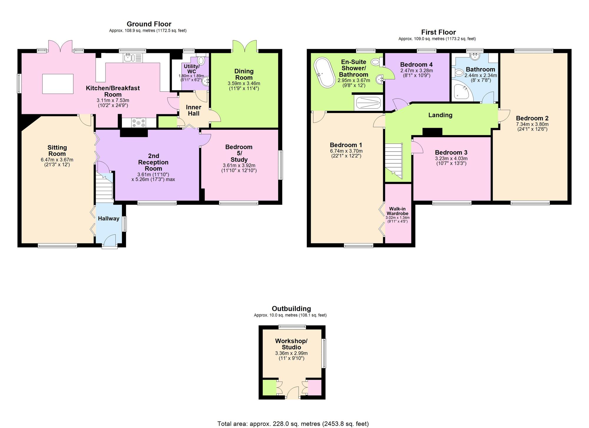 Floorplan of 5 bedroom Detached House for sale, Redfield Road, Midsomer Norton, Somerset, BA3