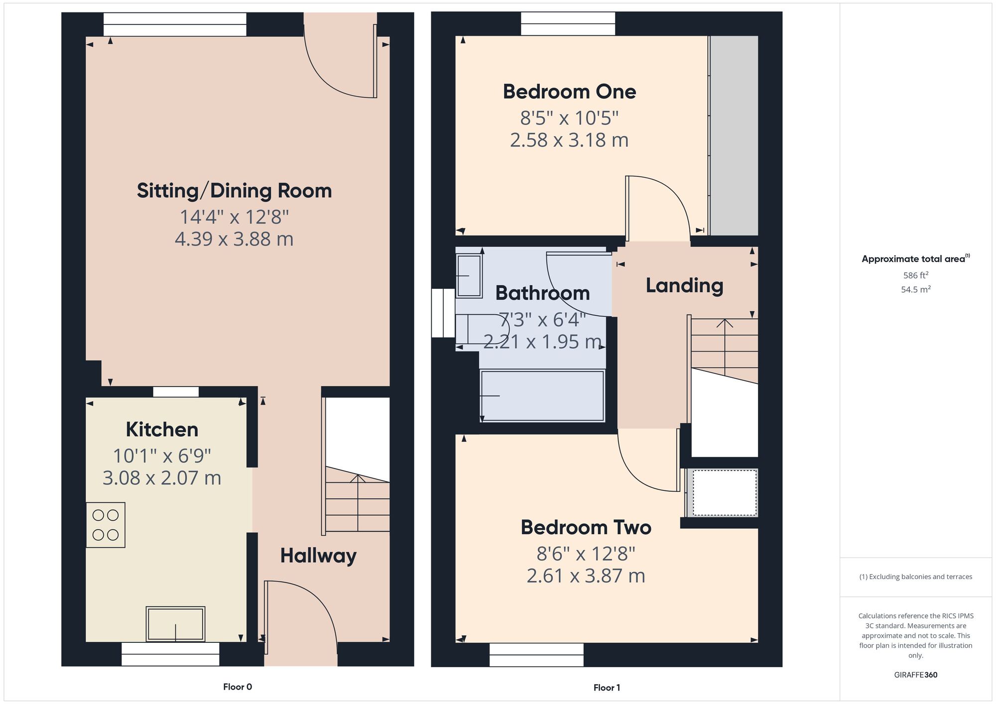 Floorplan of 2 bedroom Semi Detached House for sale, Sunnyside View, Peasedown St. John, Somerset, BA2