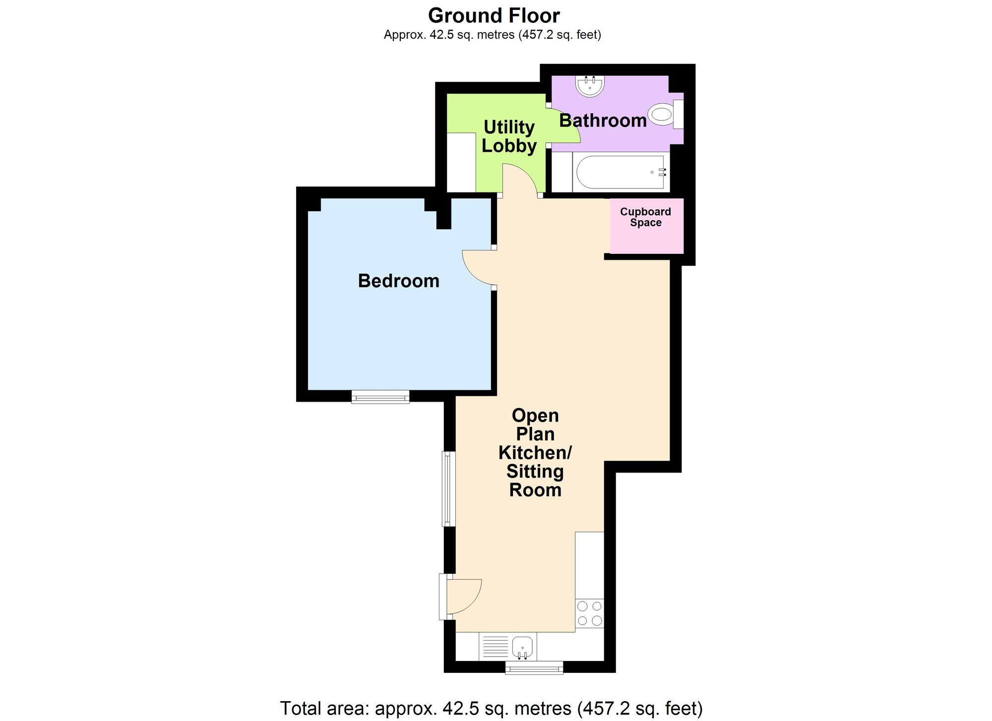 Floorplan of 1 bedroom  Flat to rent, The Street, Radstock, Somerset, BA3