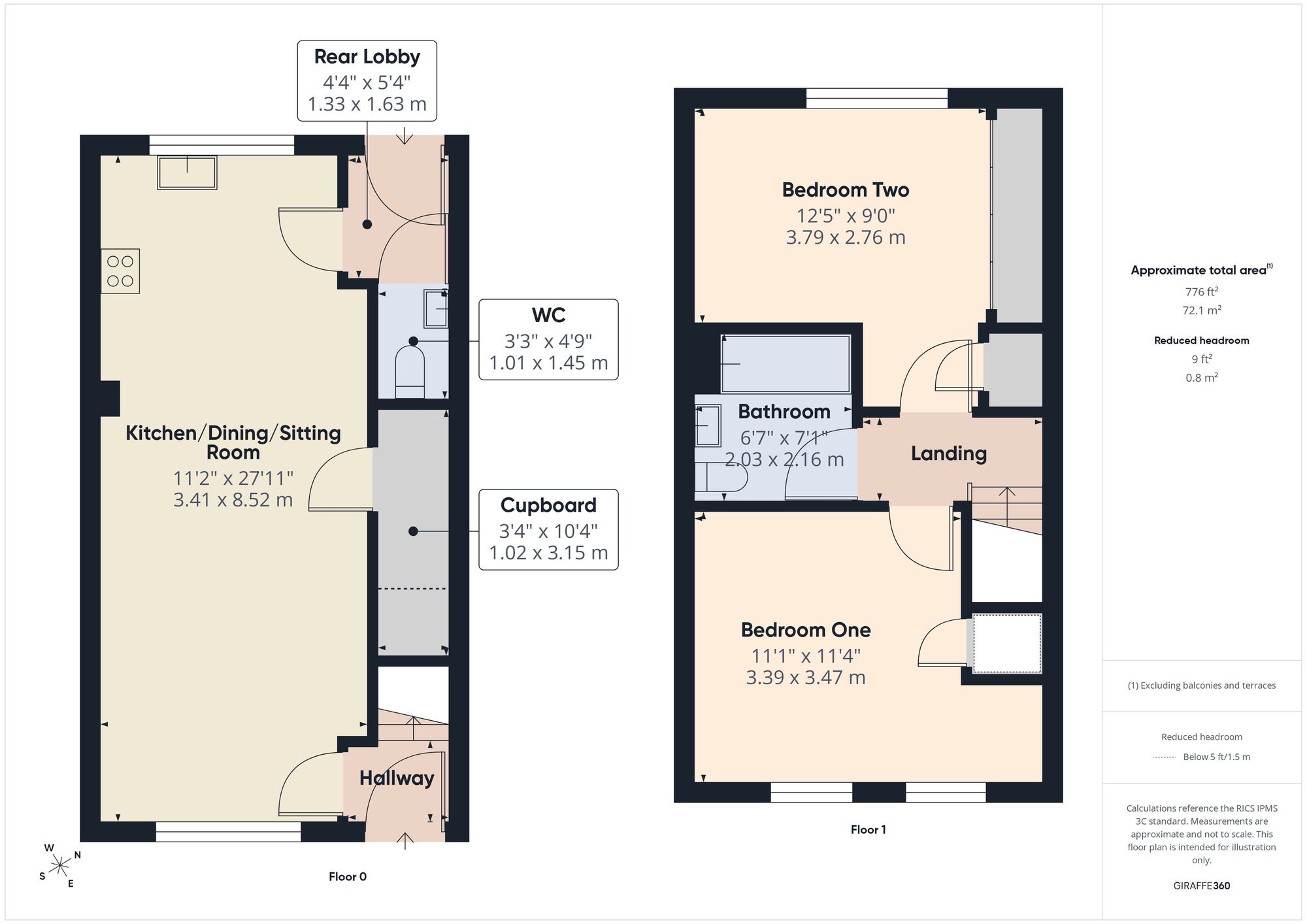 Floorplan of 2 bedroom End Terrace House for sale, Blackdown Way, Midsomer Norton, Somerset, BA3