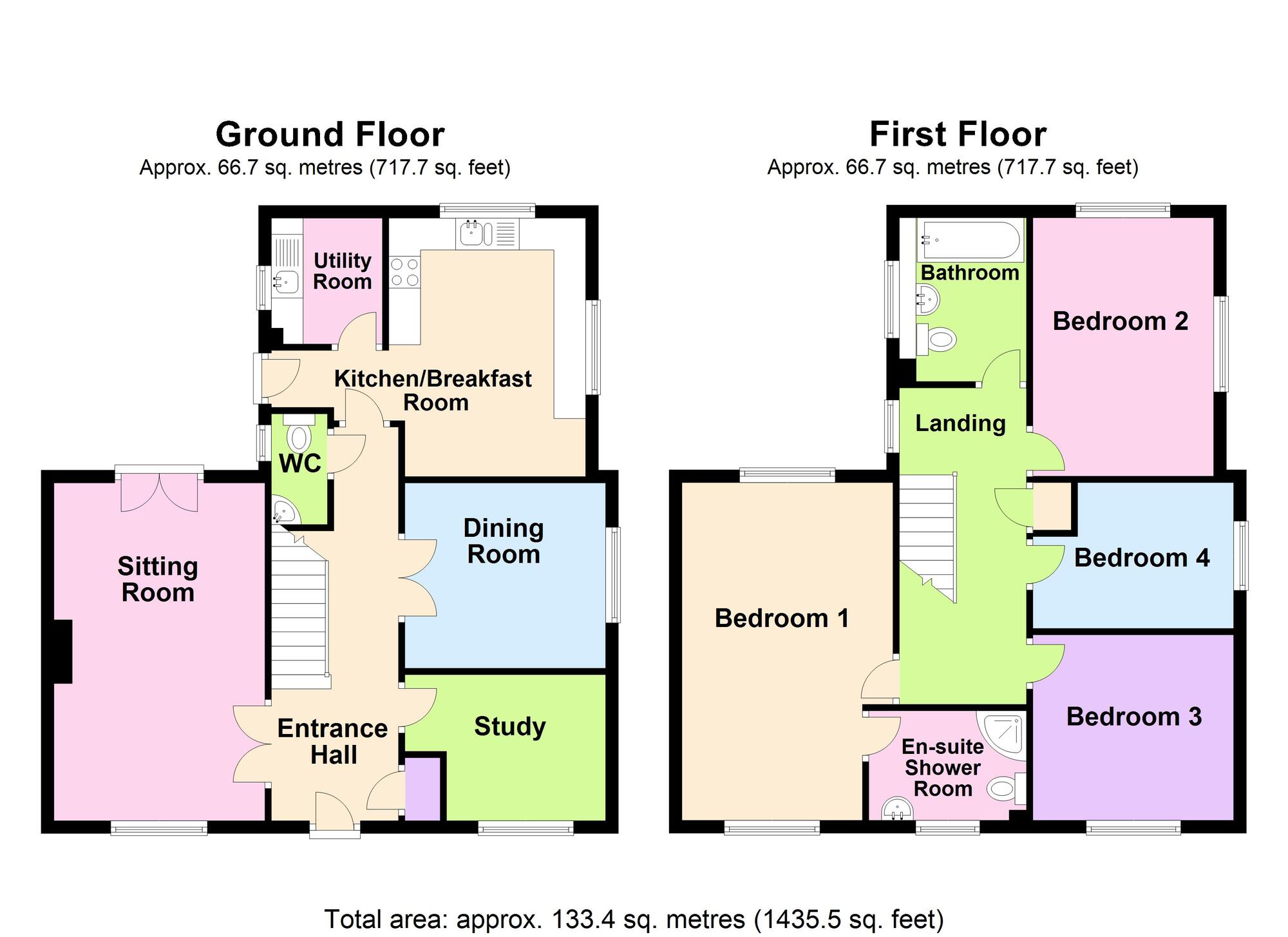Floorplan of 4 bedroom Detached House for sale, Blackberry Way, Midsomer Norton, Somerset, BA3