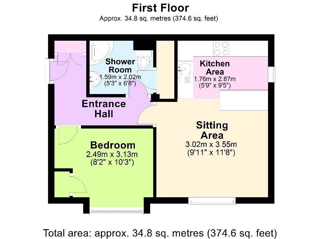 Floorplan of 1 bedroom Flat to rent, Blenheim Close, Peasedown St. John, Somerset, BA2