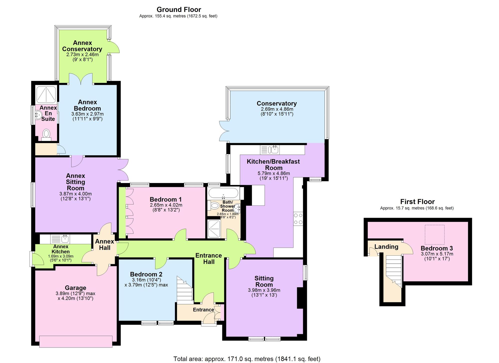 Floorplan of 4 bedroom Detached Bungalow for sale, Wells Road, Chilcompton, Somerset, BA3