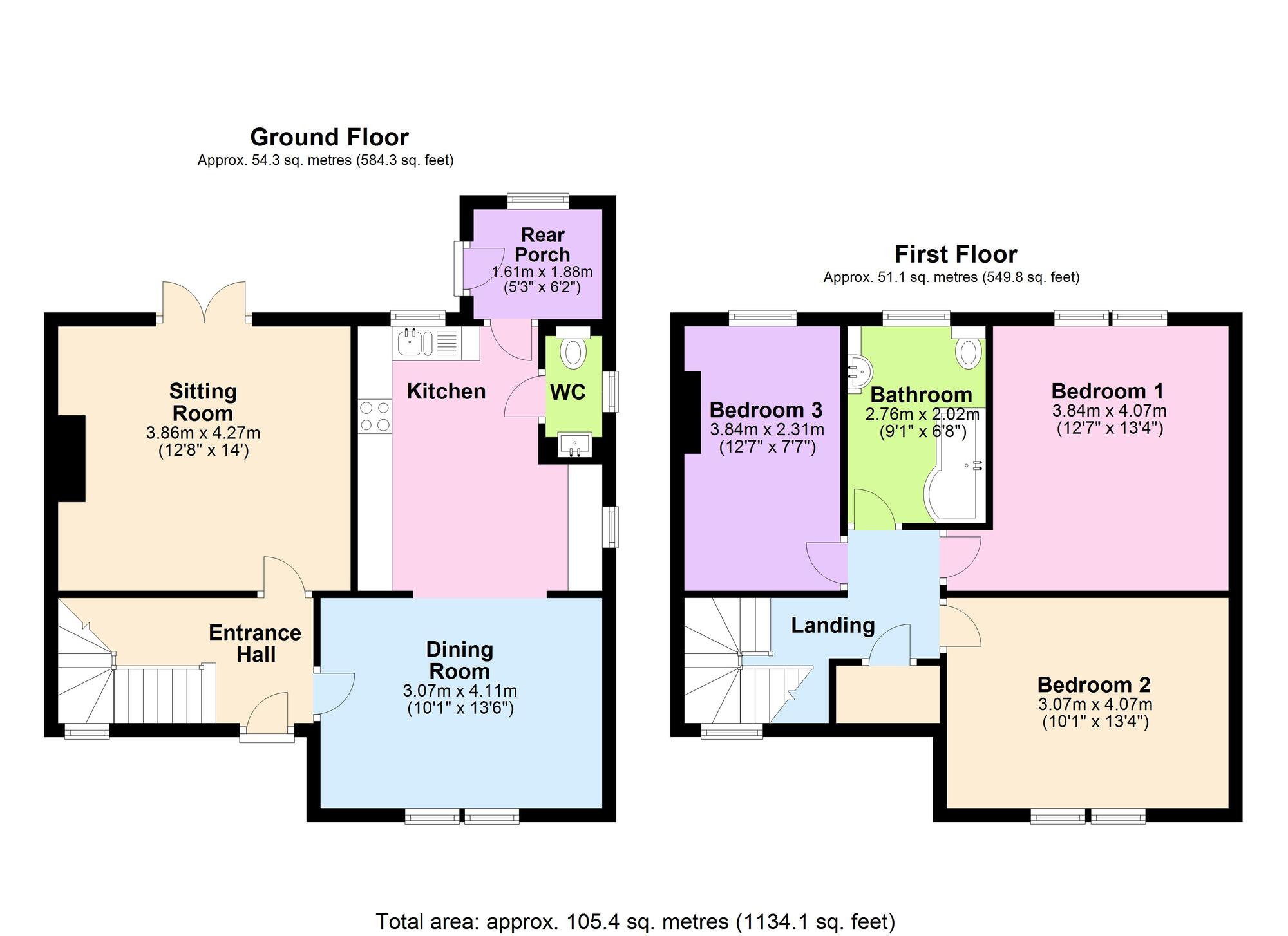 Floorplan of 3 bedroom Semi Detached House for sale, Westhill Gardens, Westfield, Somerset, BA3