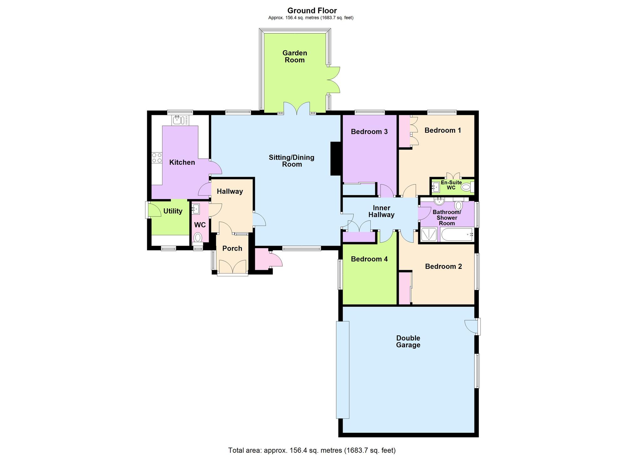 Floorplan of 4 bedroom Detached Bungalow for sale, Greenditch Close, Chilcompton, Somerset, BA3
