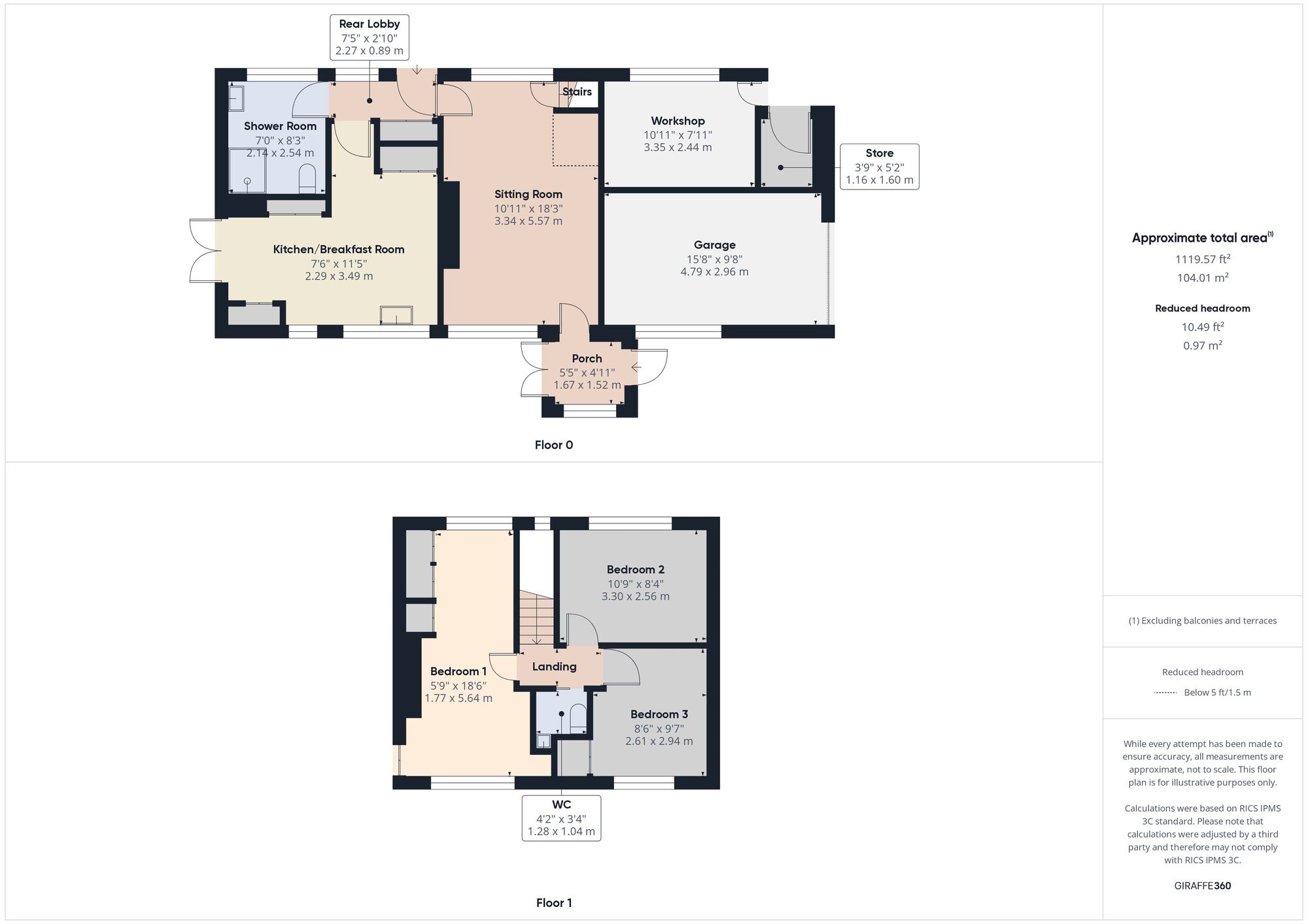 Floorplan of 3 bedroom Detached House for sale, Springfield Buildings, Radstock, Somerset, BA3