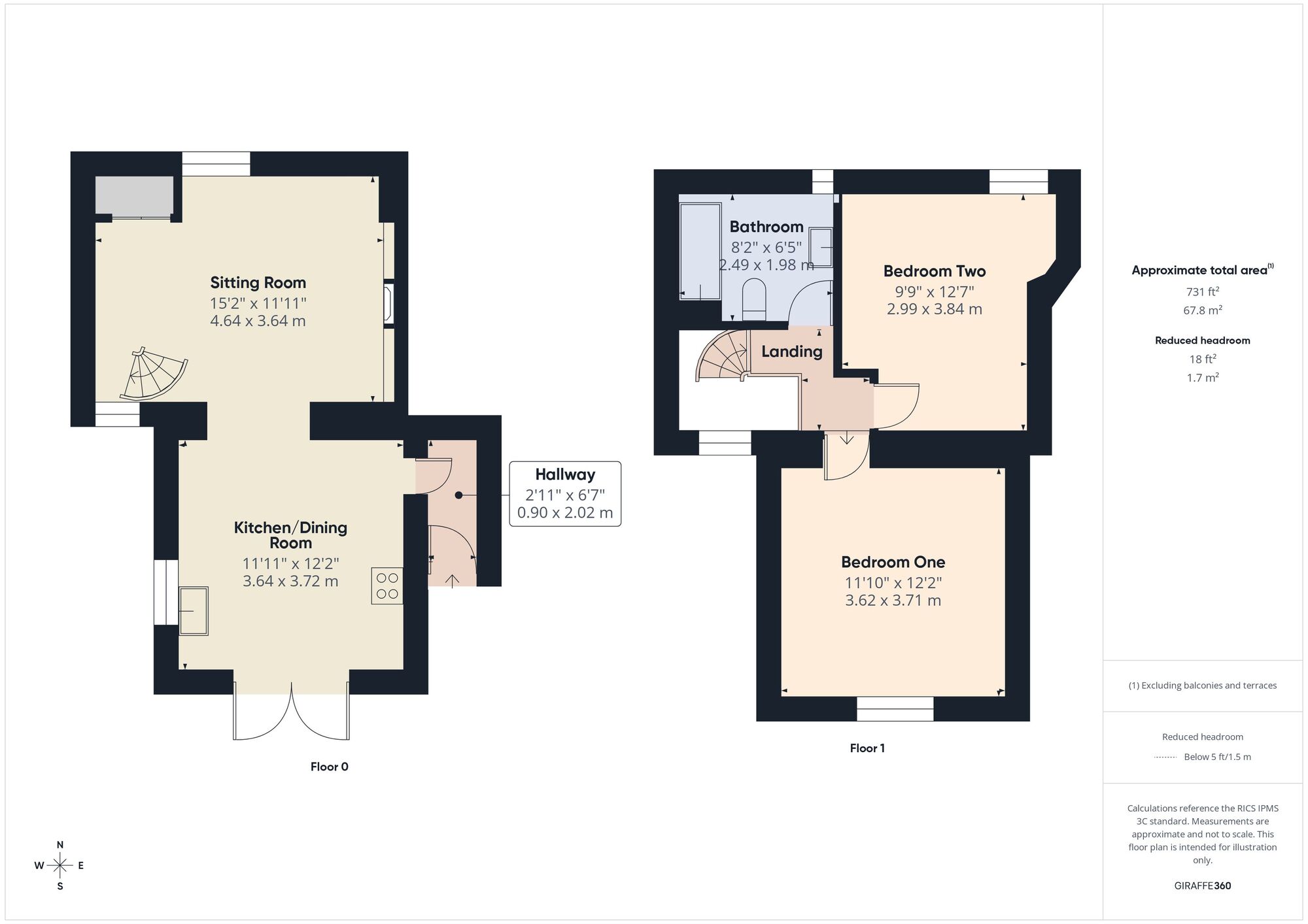 Floorplan of 2 bedroom Mid Terrace House for sale, Wells Road, Hallatrow, Somerset, BS39