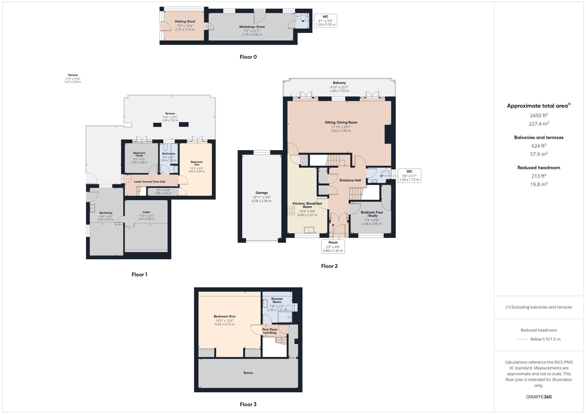 Floorplan of 4 bedroom Detached House for sale, Old Pit Terrace, Clandown, Somerset, BA3
