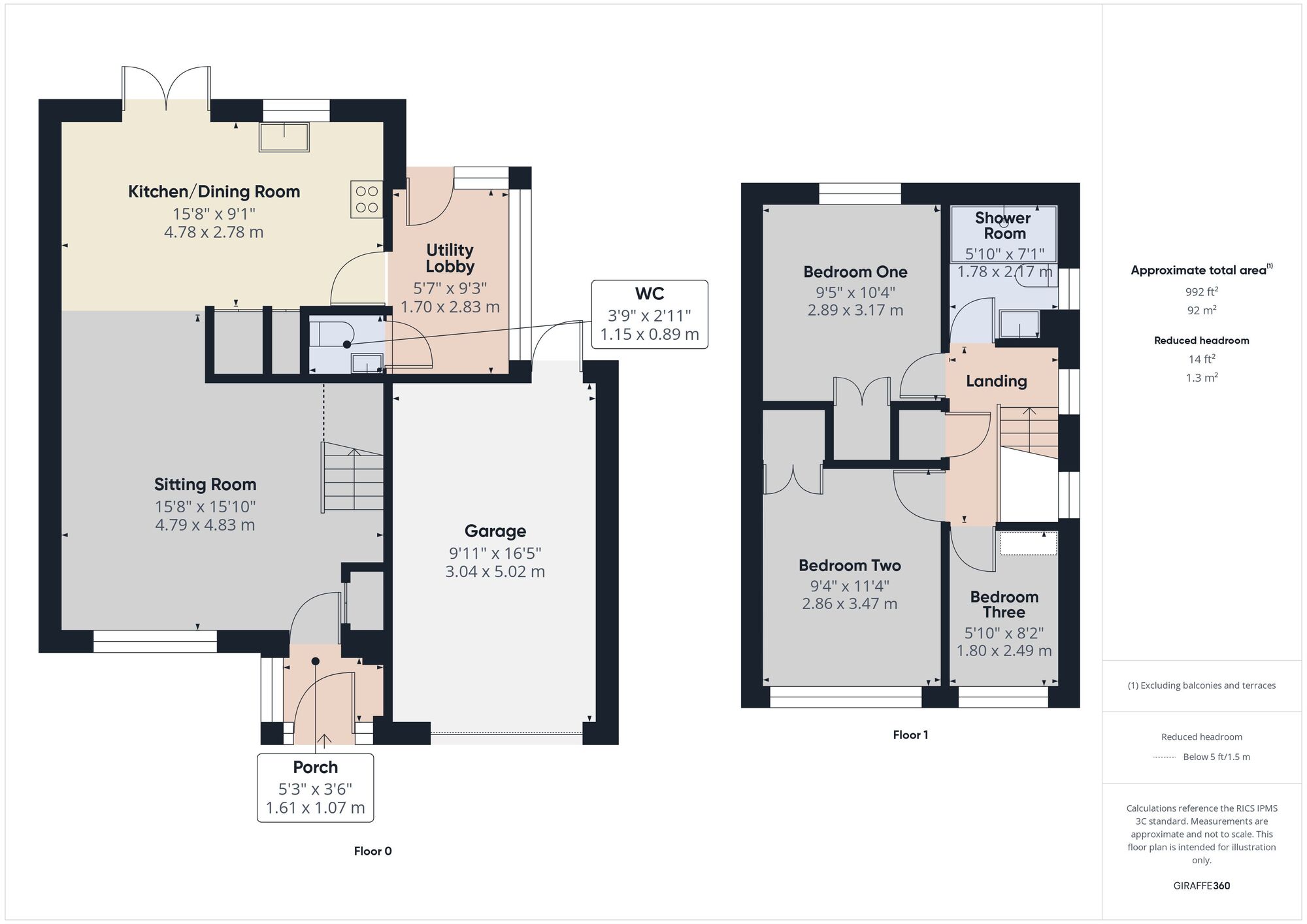 Floorplan of 3 bedroom Semi Detached House for sale, Bloomfield Close, Timsbury, Somerset, BA2