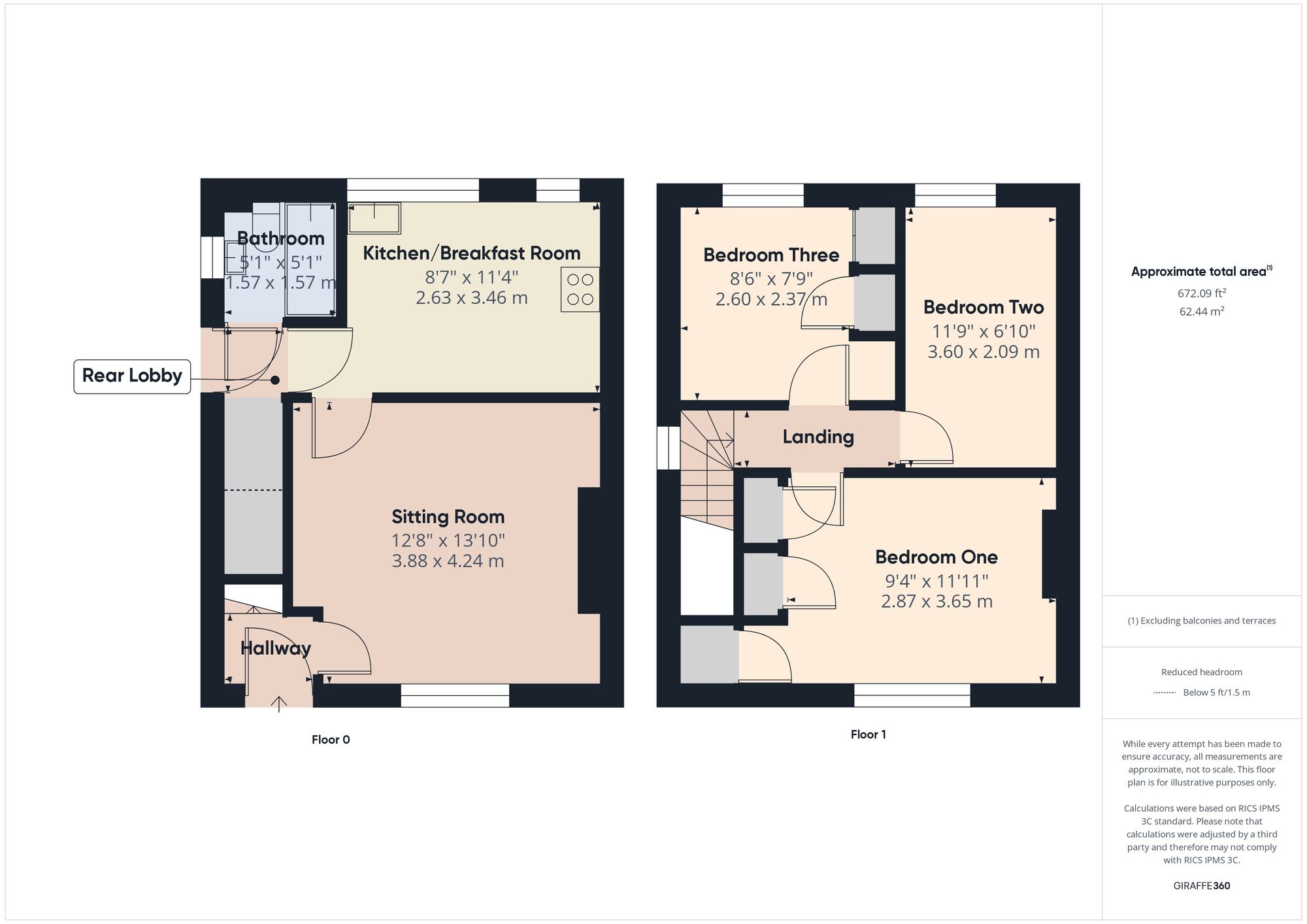 Floorplan of 3 bedroom Semi Detached House for sale, Bryant Avenue, Westfield, Somerset, BA3