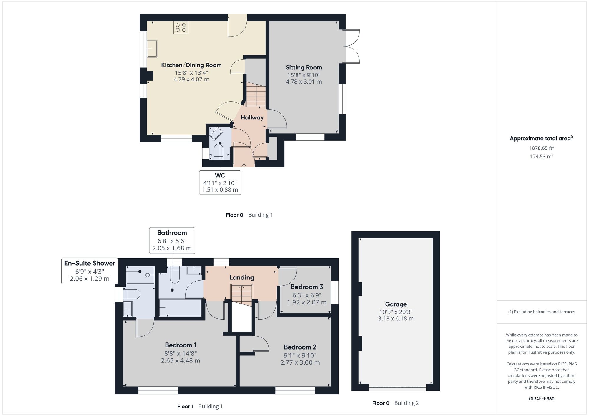 Floorplan of 3 bedroom Detached House for sale, Exmoor Close, Midsomer Norton, Somerset, BA3