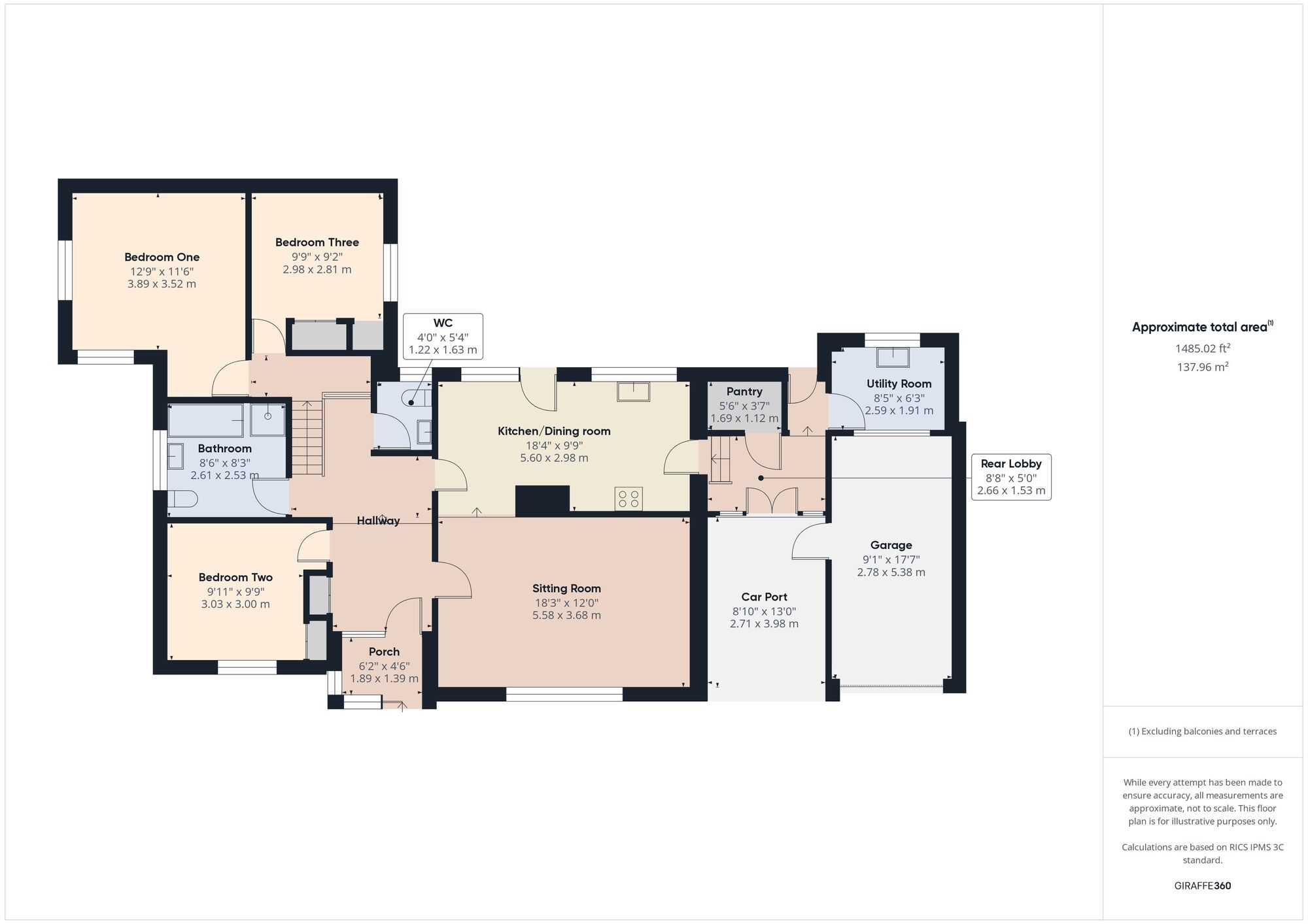 Floorplan of 3 bedroom Link Detached Bungalow for sale, Holcombe Hill, Holcombe, Somerset, BA3