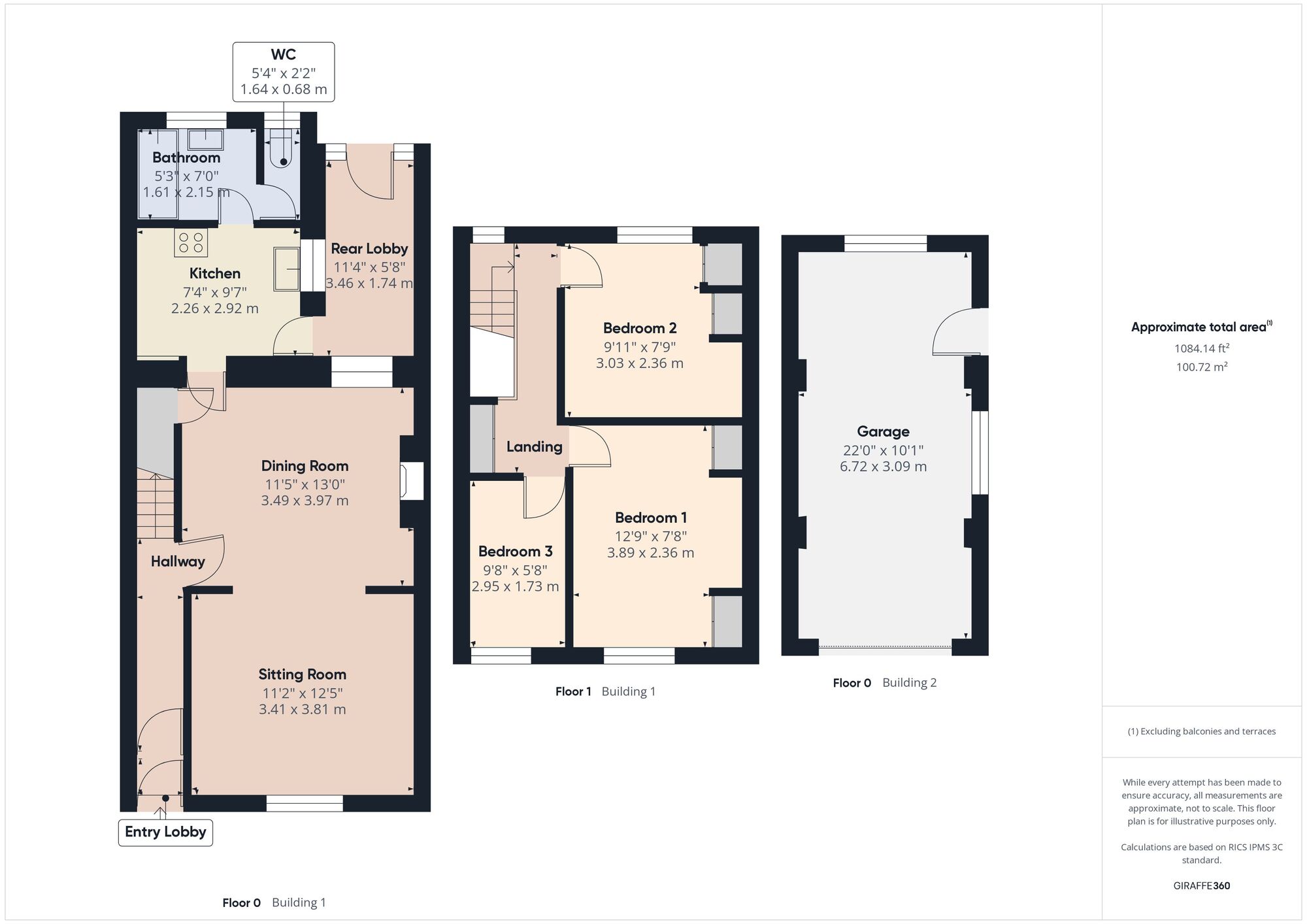 Floorplan of 3 bedroom Mid Terrace House for sale, Fosseway, Westfield, Somerset, BA3