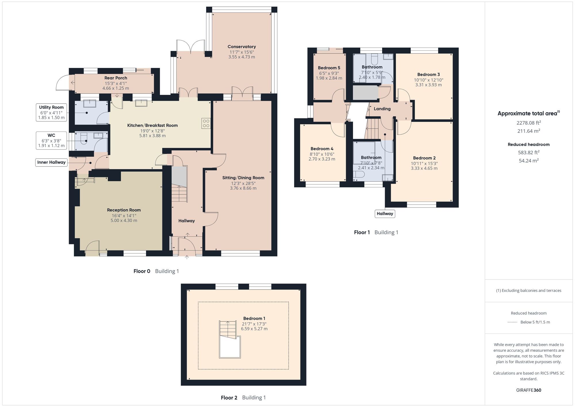 Floorplan of 5 bedroom Detached House for sale, Park Way, Midsomer Norton, Somerset, BA3