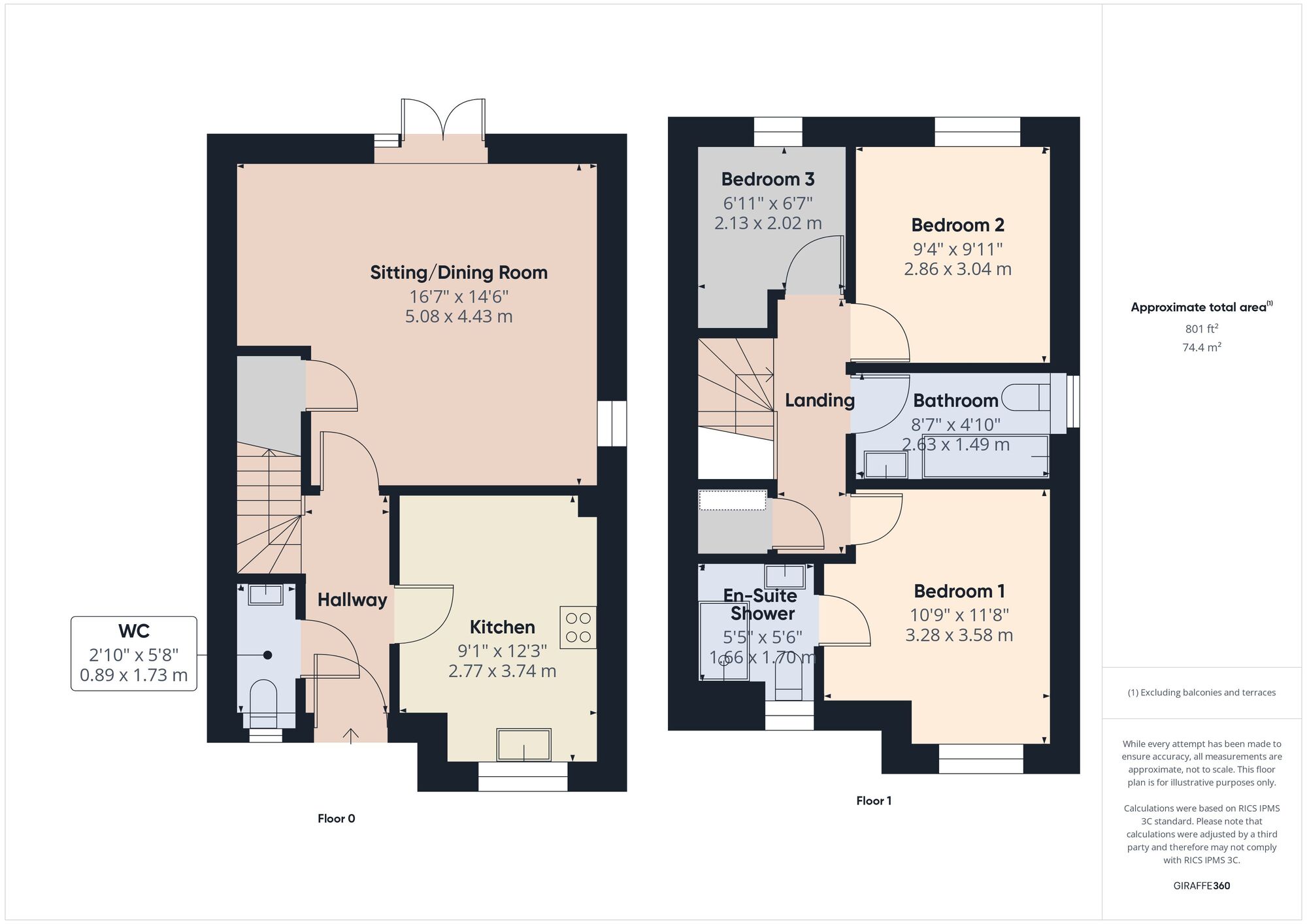 Floorplan of 3 bedroom Semi Detached House for sale, Foxhills Close, Radstock, Somerset, BA3