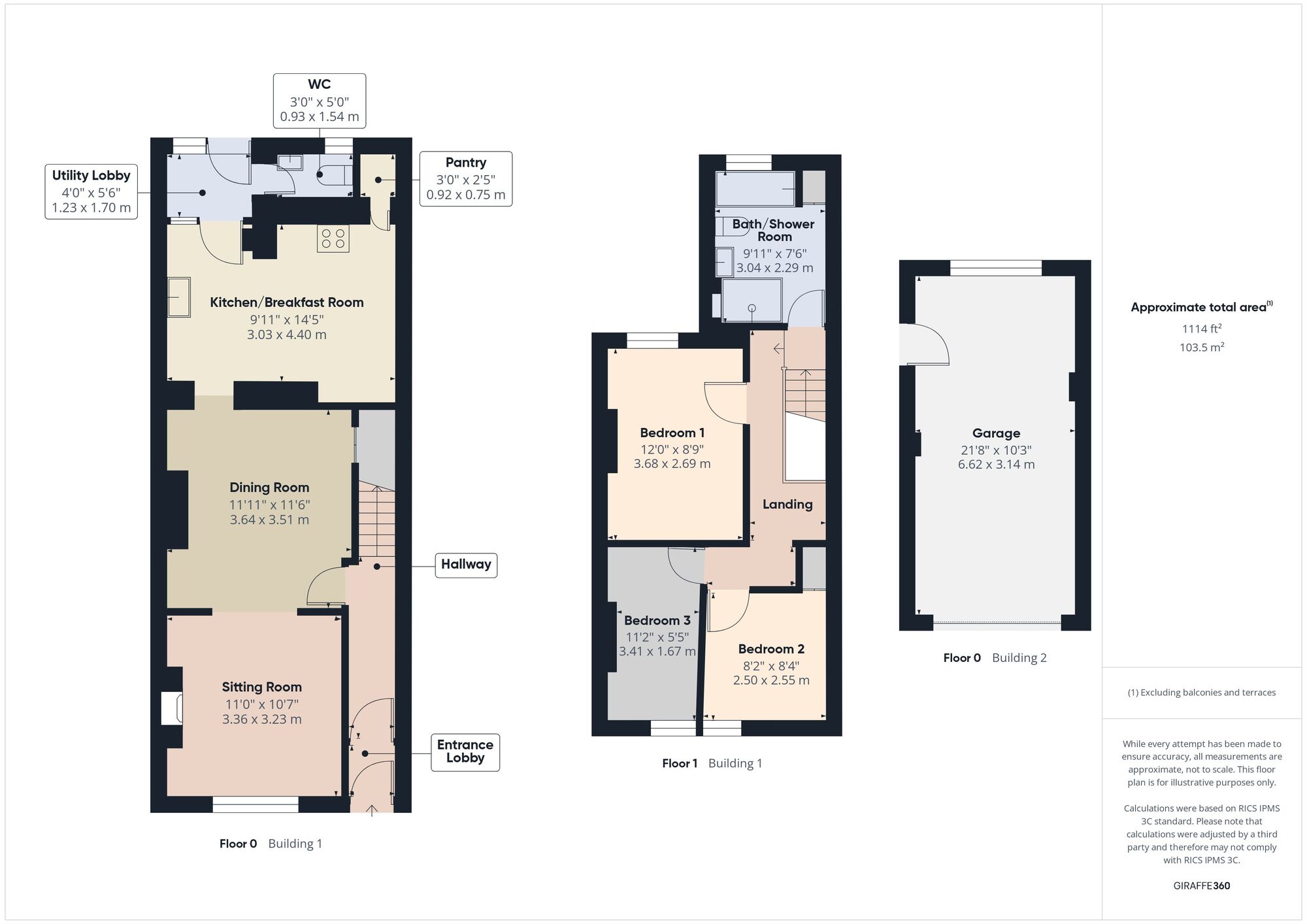 Floorplan of 3 bedroom Mid Terrace House for sale, Lansdown View, Timsbury, Somerset, BA2