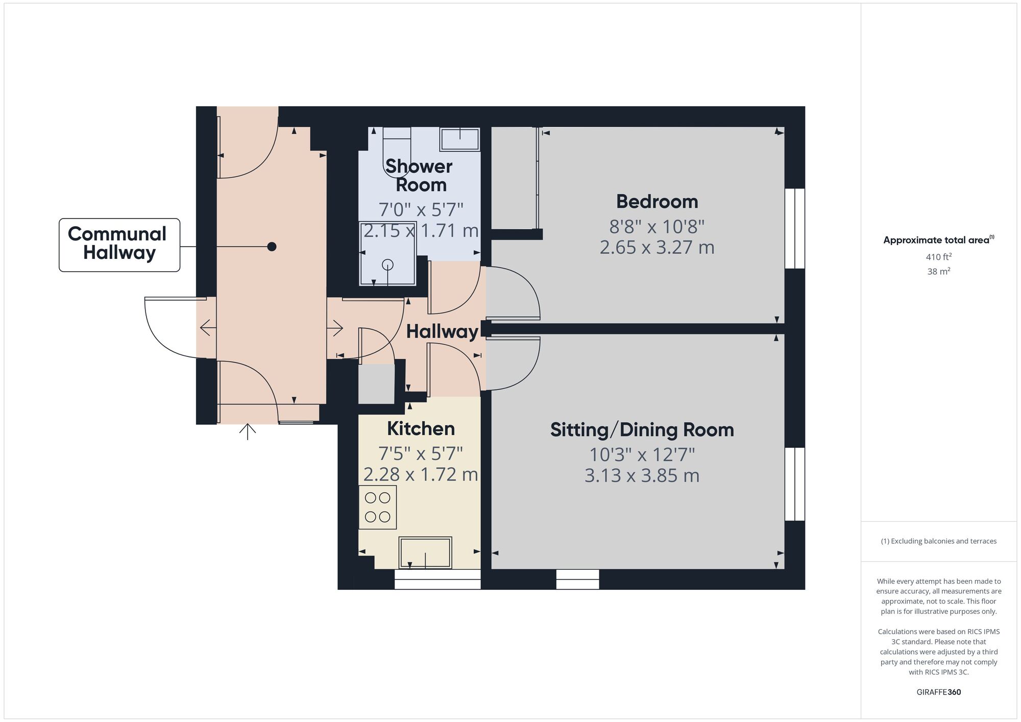 Floorplan of 1 bedroom  Flat for sale, Stanley Court, Midsomer Norton, Somerset, BA3