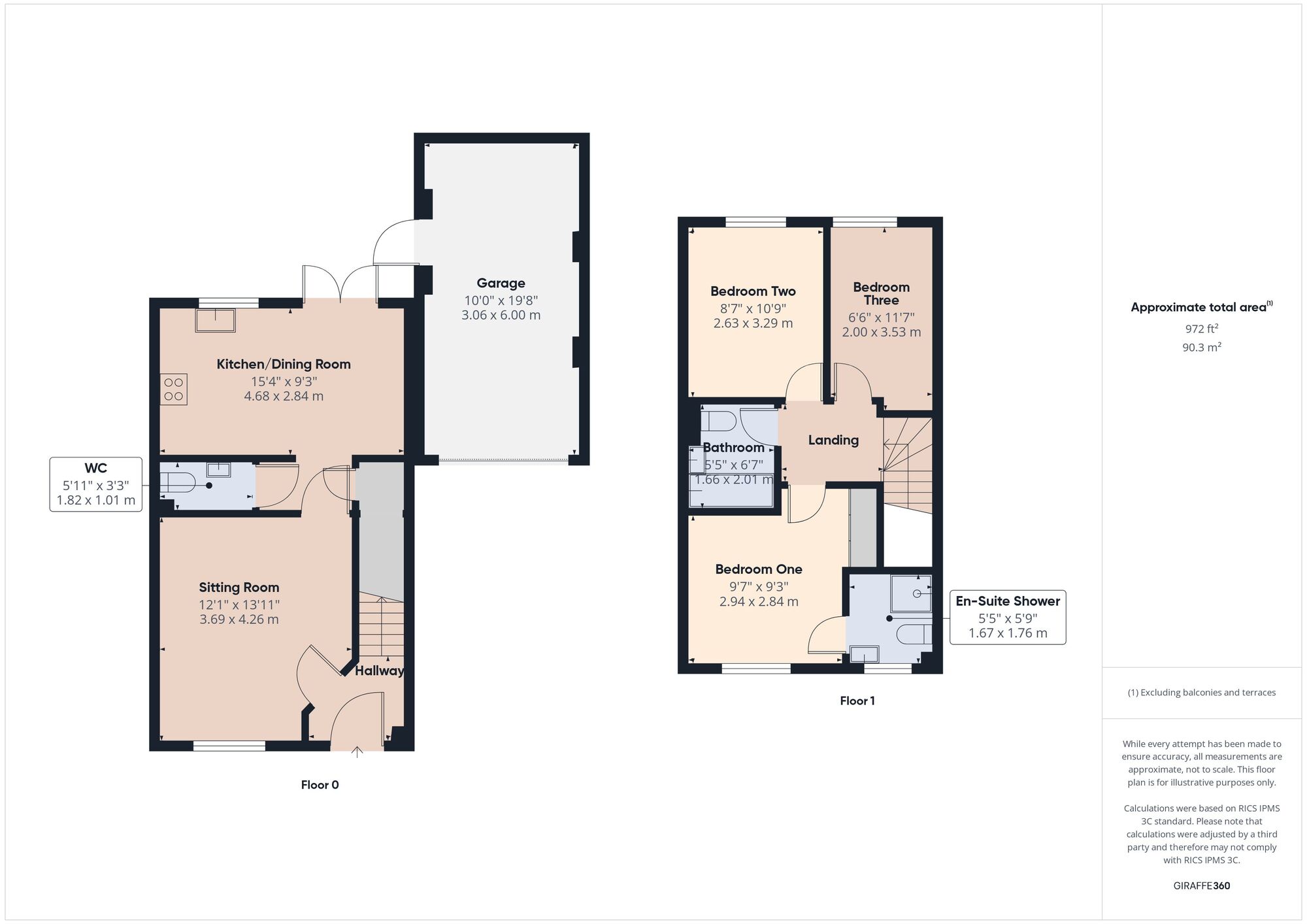 Floorplan of 3 bedroom Semi Detached House for sale, Monger Lane, Midsomer Norton, Somerset, BA3