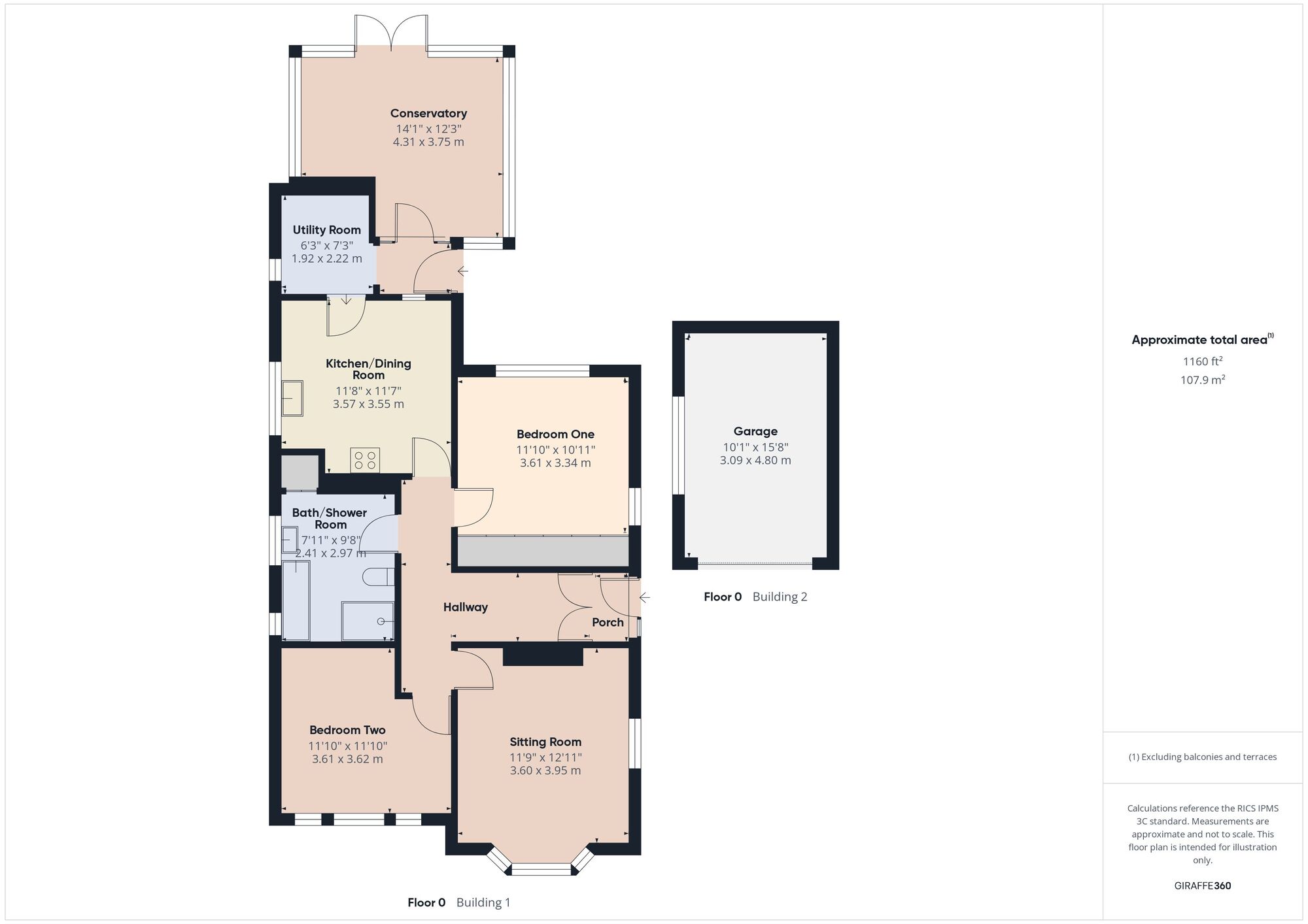 Floorplan of 2 bedroom Detached Bungalow for sale, Radstock Road, Midsomer Norton, Somerset, BA3