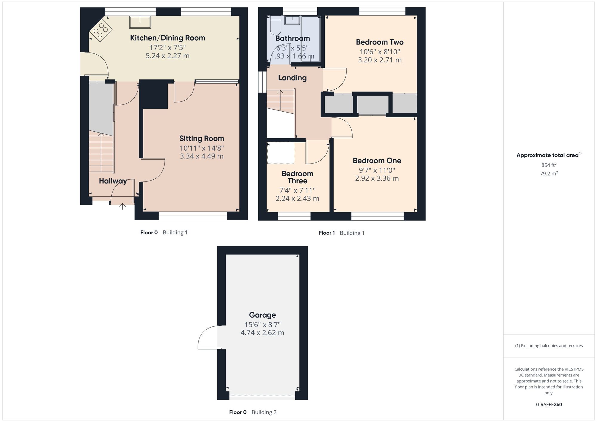 Floorplan of 3 bedroom Semi Detached House for sale, Sunnymead, Midsomer Norton, Somerset, BA3