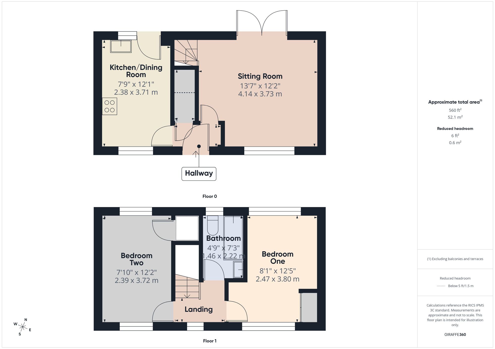 Floorplan of 2 bedroom Semi Detached House for sale, St. Pauls Place, Midsomer Norton, Somerset, BA3