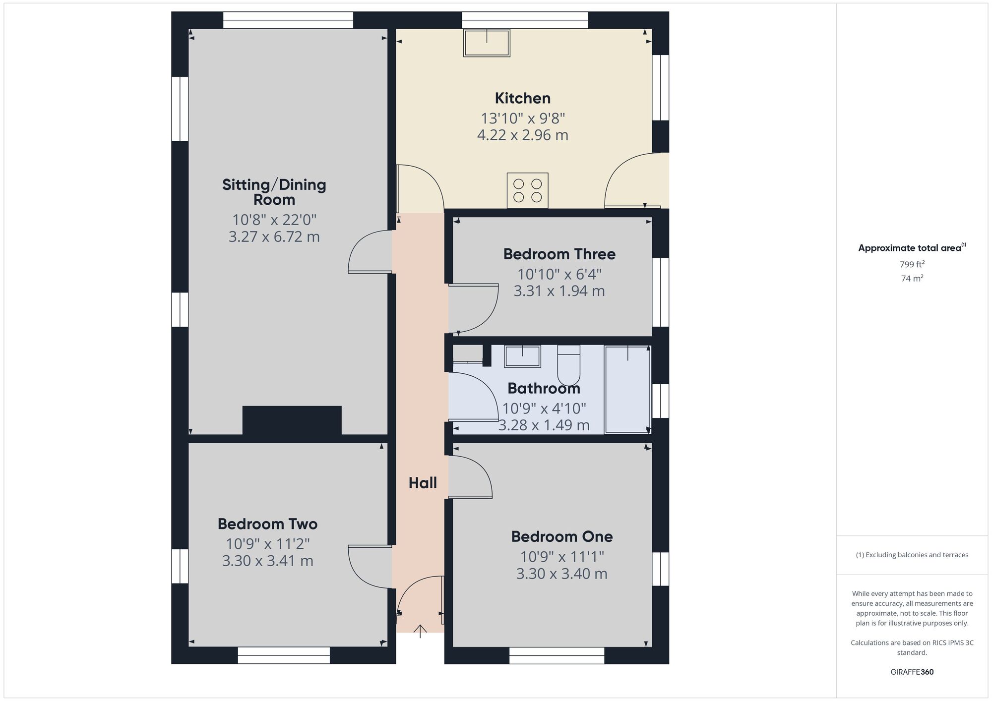 Floorplan of 3 bedroom Detached Bungalow for sale, Common Lane, Holcombe, Somerset, BA3