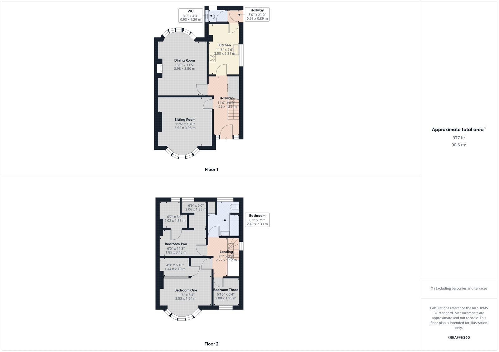Floorplan of 3 bedroom Detached House for sale, Fosseway South, Midsomer Norton, Somerset, BA3