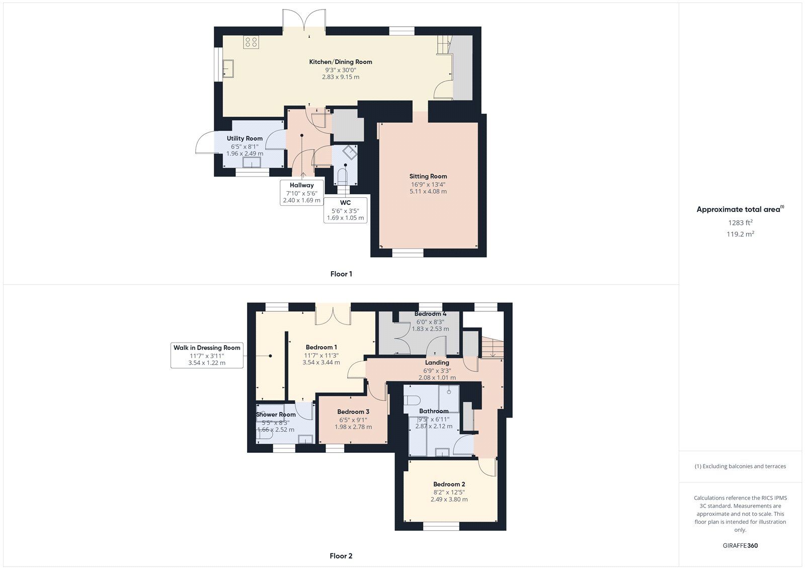 Floorplan of 4 bedroom Semi Detached House for sale, Ston Easton, Radstock, Somerset, BA3