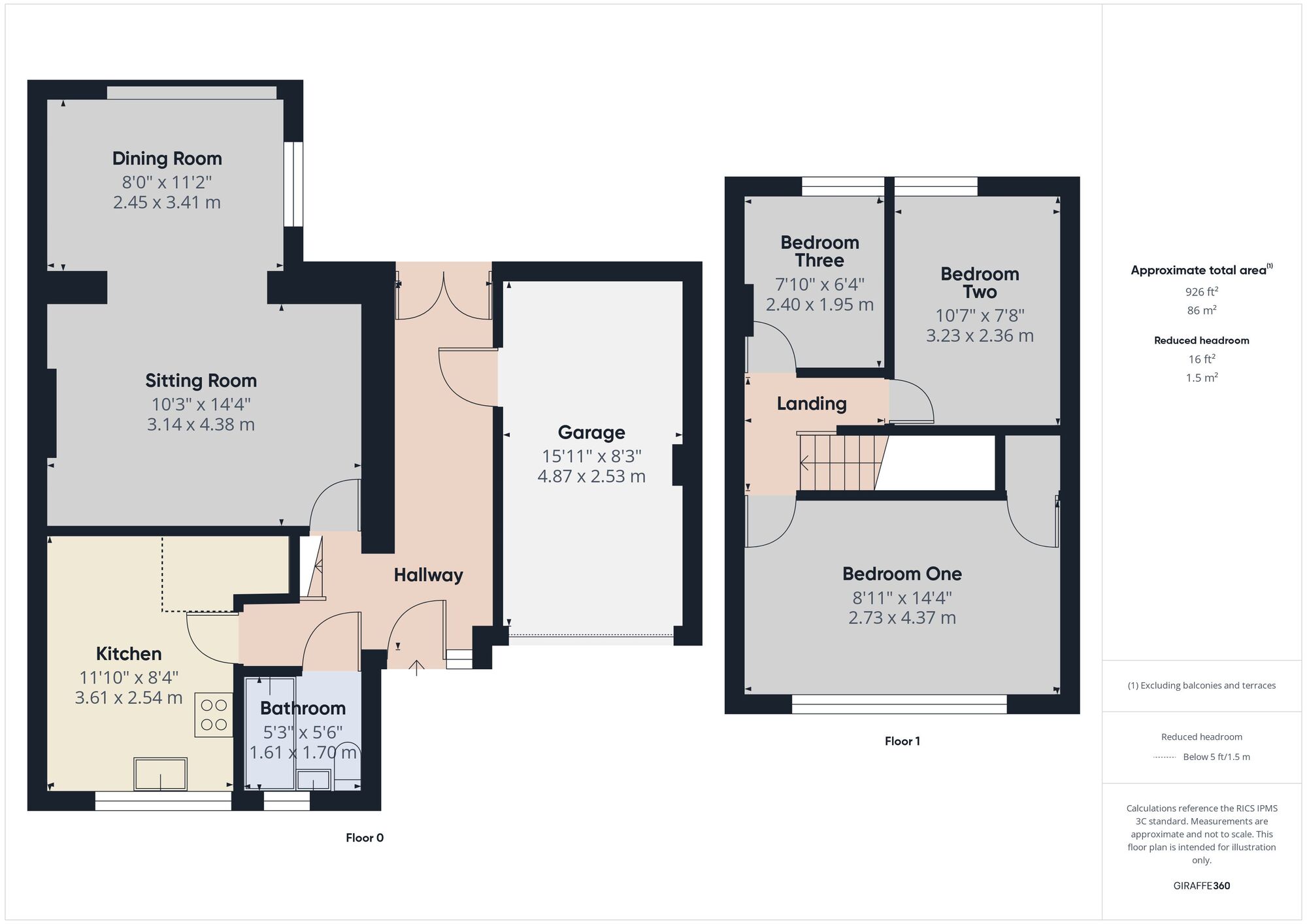 Floorplan of 3 bedroom Semi Detached House for sale, Kingsley Road, Westfield, Somerset, BA3