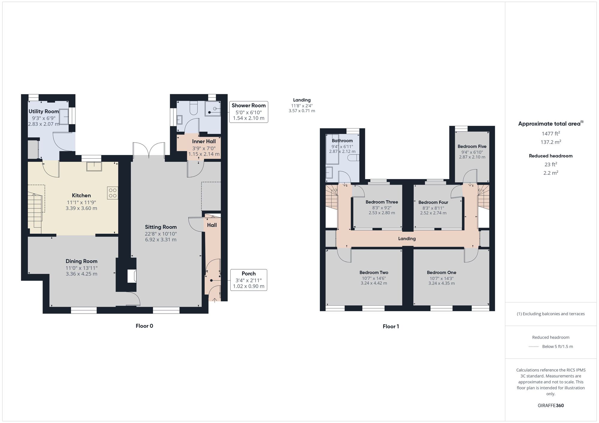 Floorplan of 5 bedroom Mid Terrace House to rent, Linkmead, Stratton-on-the-Fosse, Somerset, BA3