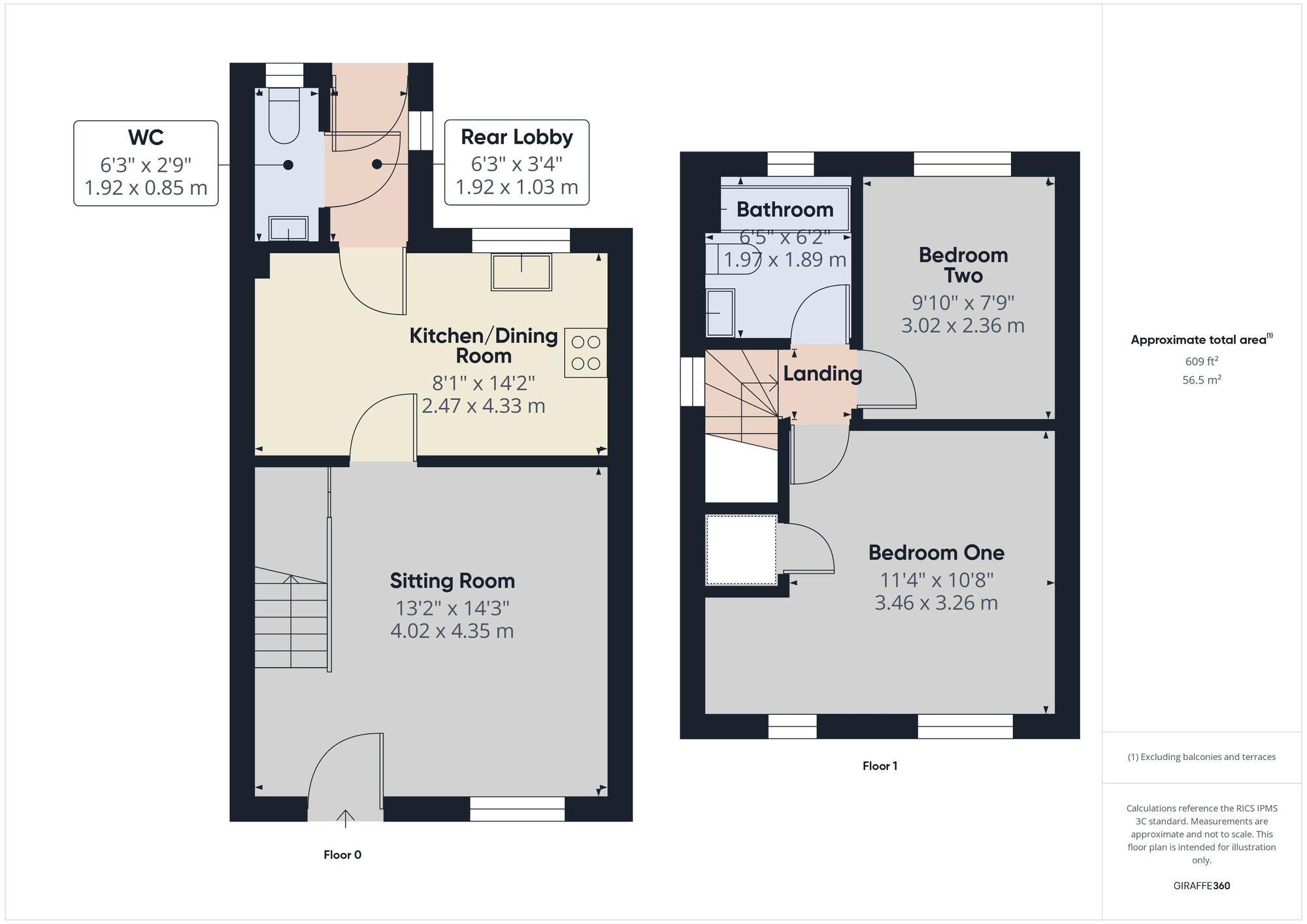 Floorplan of 2 bedroom End Terrace House for sale, Colliers Way, Haydon, Somerset, BA3