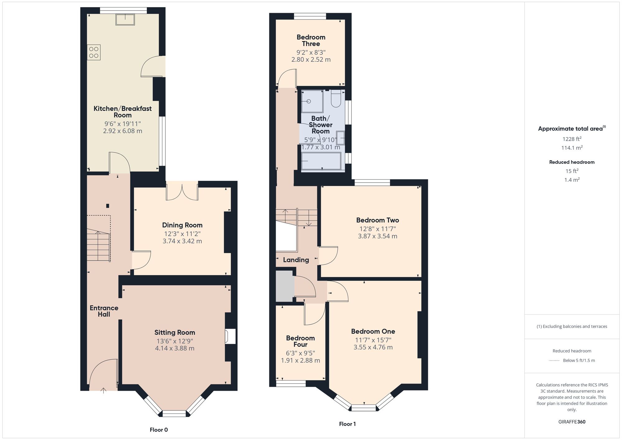 Floorplan of 4 bedroom Mid Terrace House for sale, Radstock Road, Midsomer Norton, Somerset, BA3