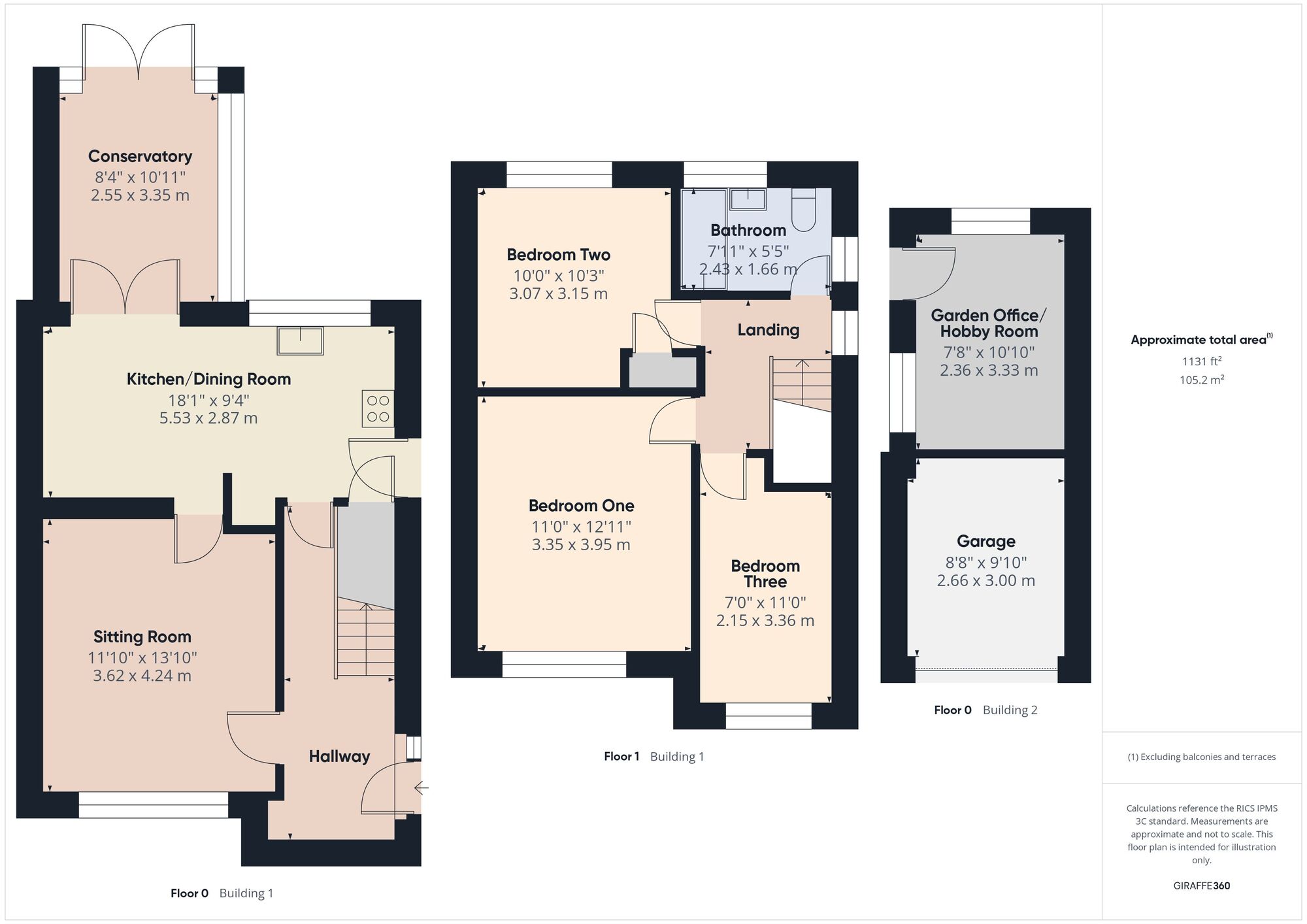 Floorplan of 3 bedroom Semi Detached House for sale, Charlton Park, Midsomer Norton, Somerset, BA3