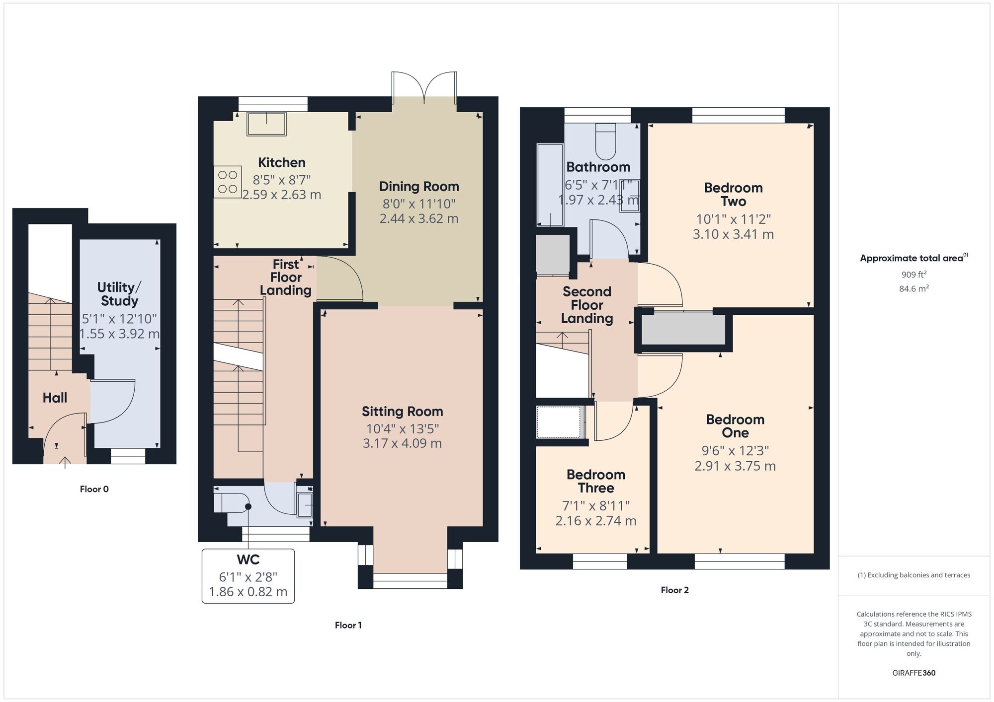 Floorplan of 3 bedroom Mid Terrace House for sale, St. Marys Rise, Writhlington, Somerset, BA3