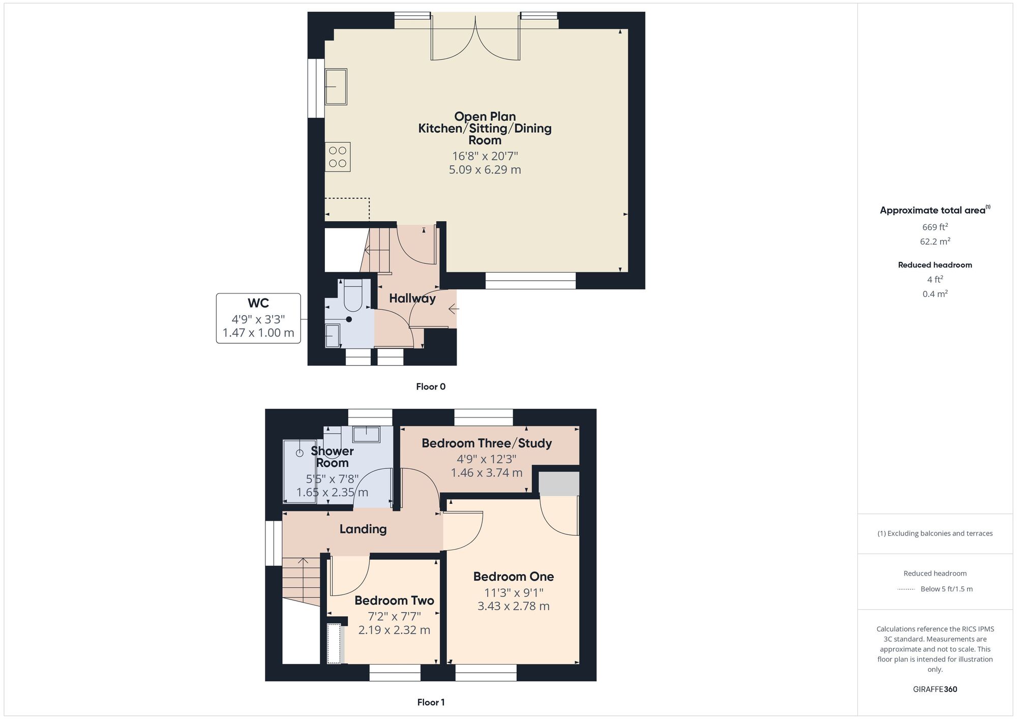 Floorplan of 3 bedroom End Terrace House for sale, Hillcrest, Pensford, Somerset, BS39
