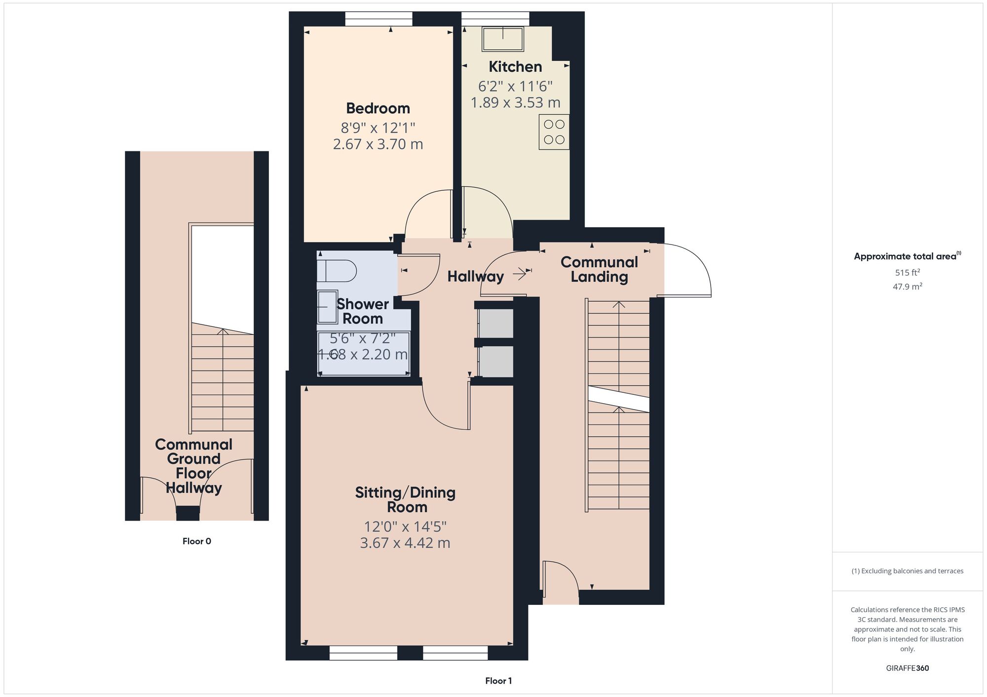 Floorplan of 1 bedroom  Flat for sale, Millards Hill, Midsomer Norton, Somerset, BA3