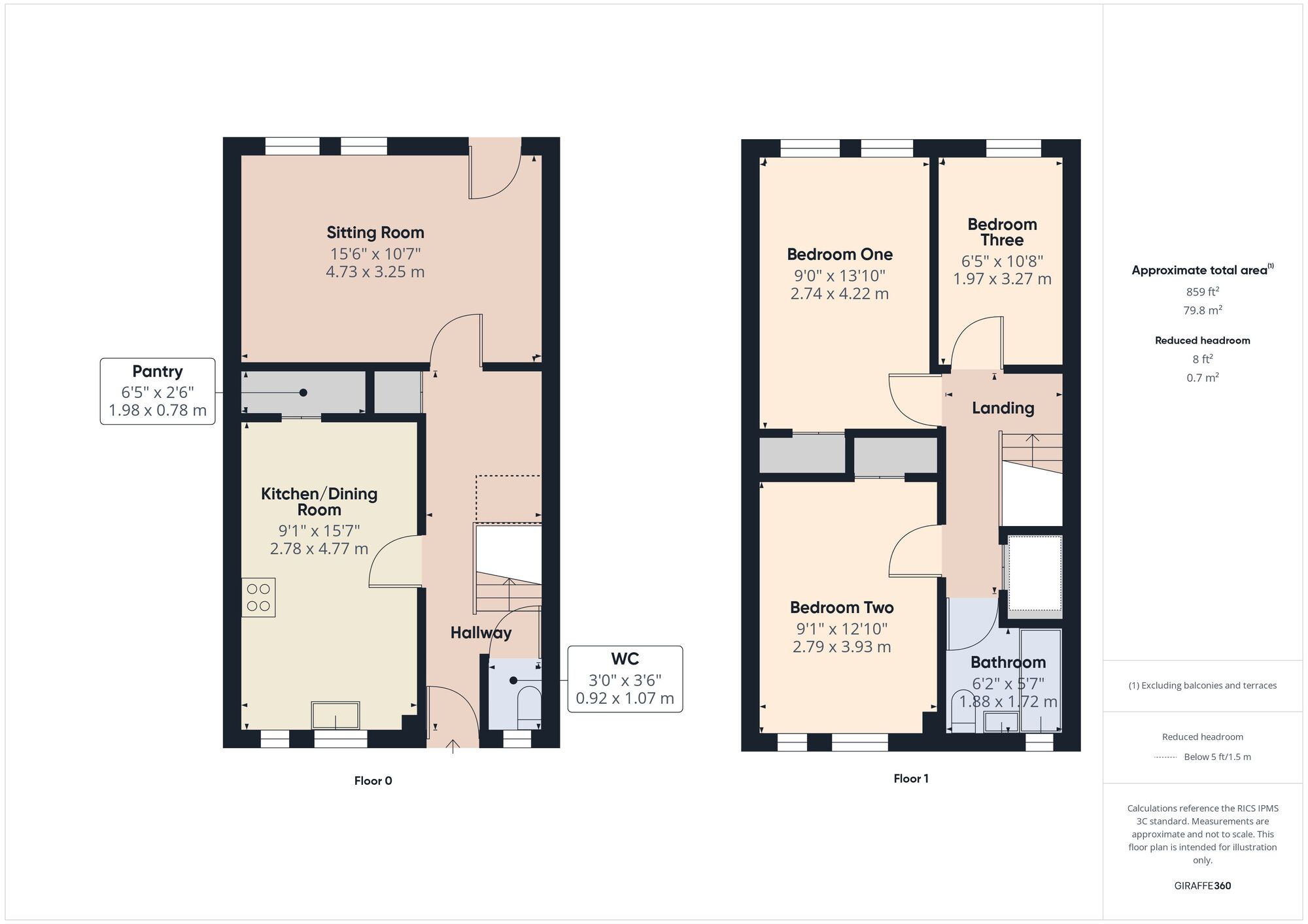 Floorplan of 3 bedroom Mid Terrace House for sale, Huish Court, Radstock, Somerset, BA3