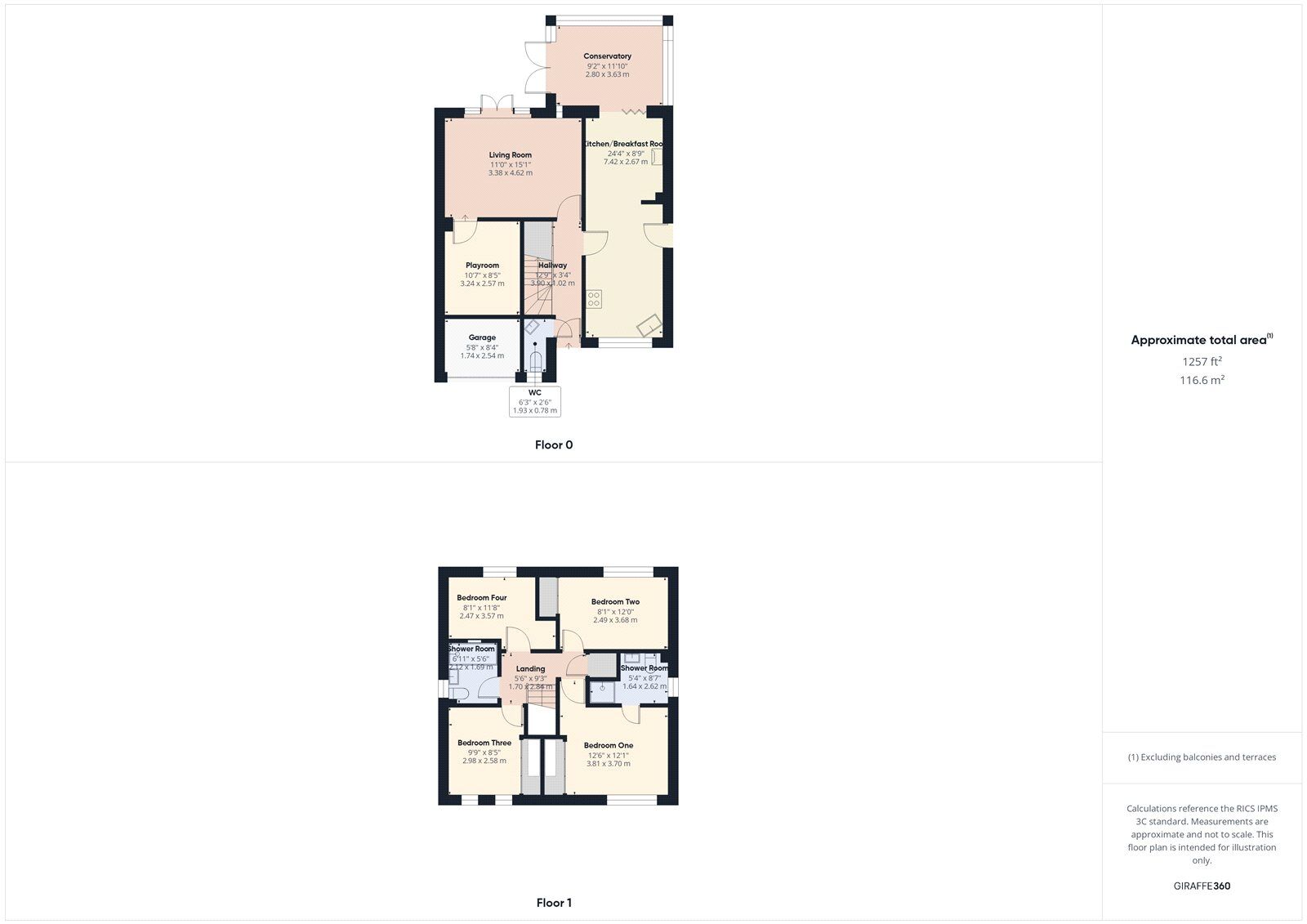 Floorplan of 4 bedroom Detached House for sale, Wellow Mead, Peasedown St. John, Somerset, BA2