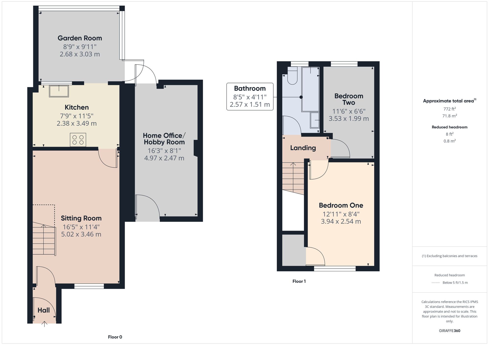Floorplan of 2 bedroom Semi Detached House for sale, St. Pauls Place, Midsomer Norton, Somerset, BA3