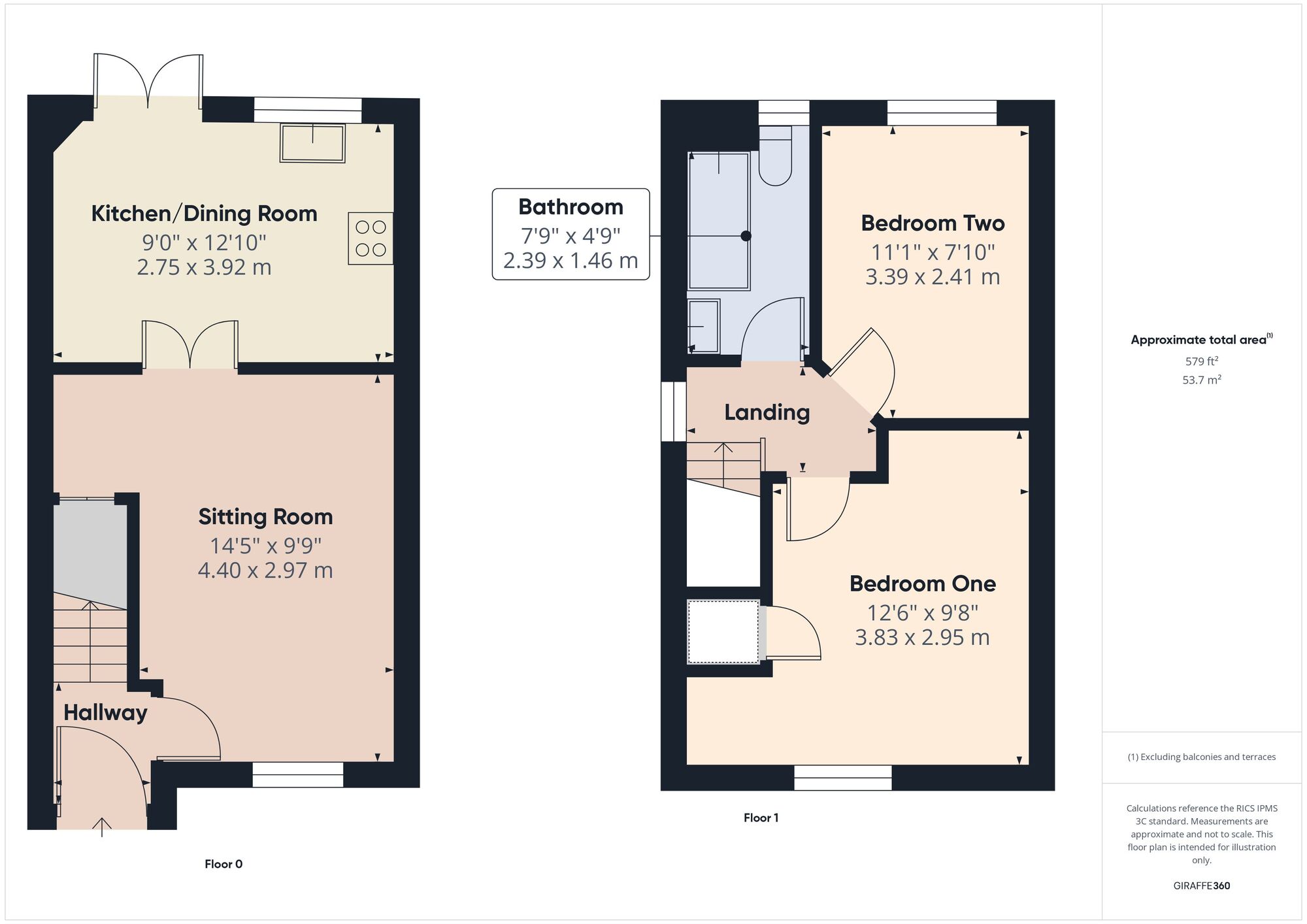 Floorplan of 2 bedroom Semi Detached House for sale, Westbury View, Peasedown St. John, Somerset, BA2
