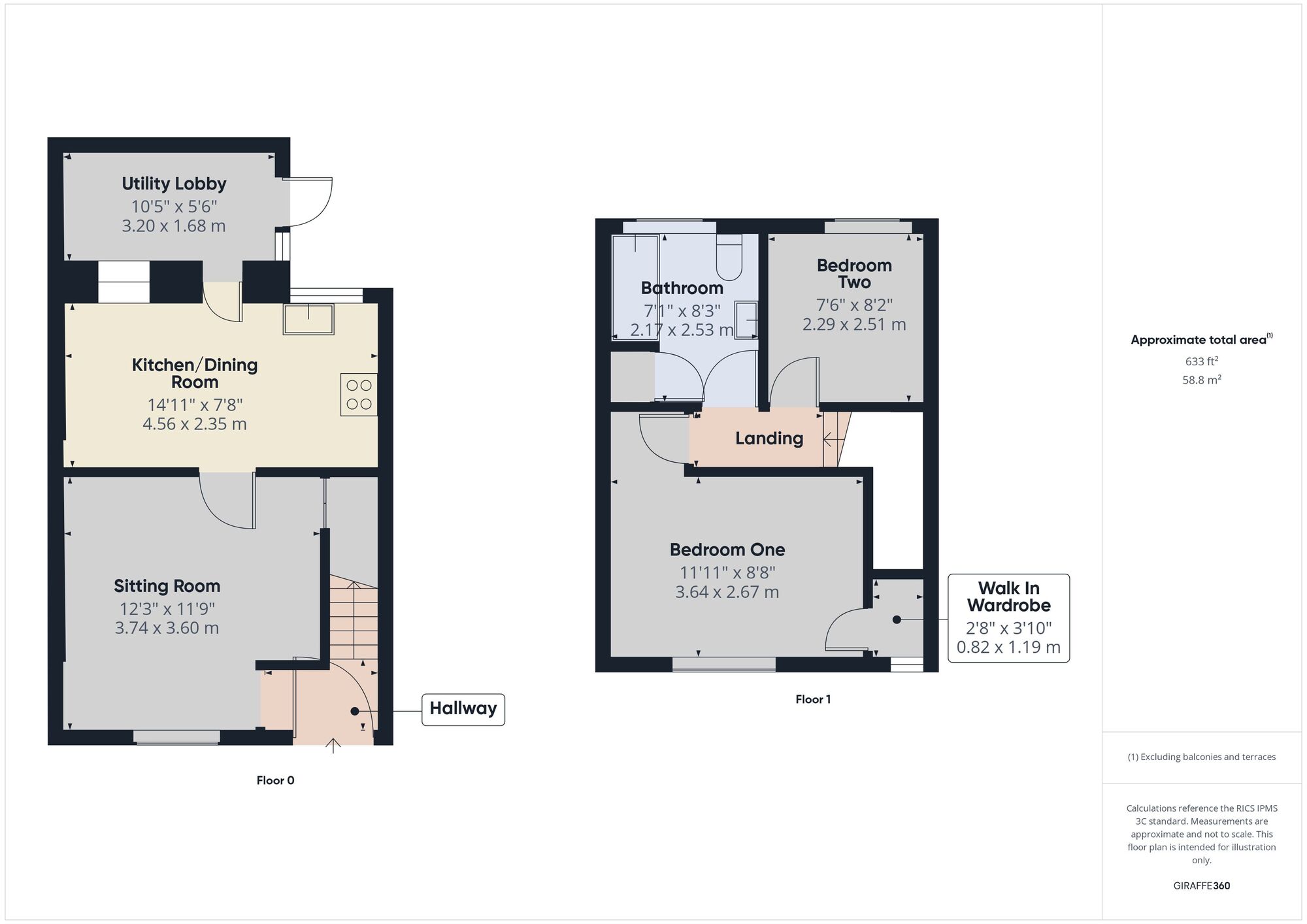 Floorplan of 2 bedroom Mid Terrace House to rent, Fosse Road, Stratton-on-the-Fosse, Somerset, BA3