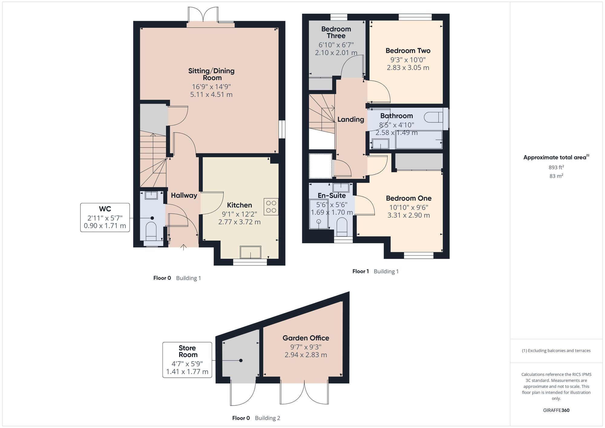 Floorplan of 3 bedroom End Terrace House for sale, Foxhills Close, Radstock, Somerset, BA3