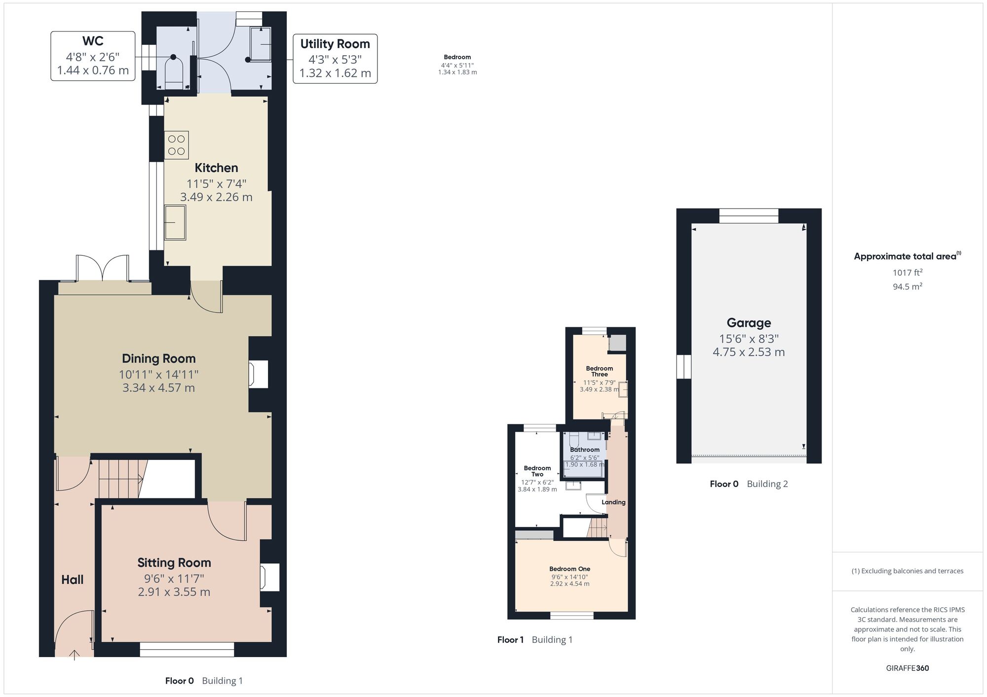 Floorplan of 3 bedroom Mid Terrace House for sale, Fosseway, Westfield, Somerset, BA3