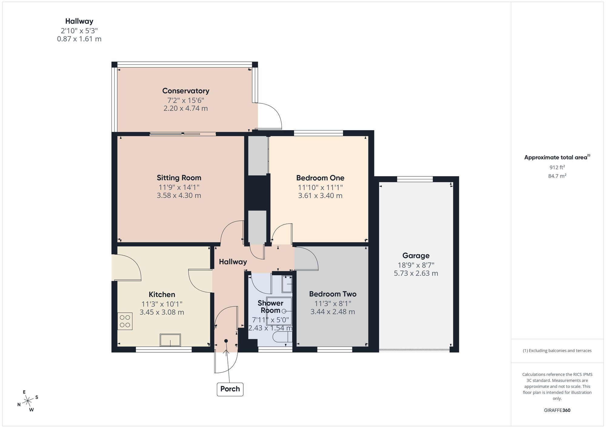 Floorplan of 2 bedroom Detached Bungalow for sale, Fosseway, Clandown, Somerset, BA3