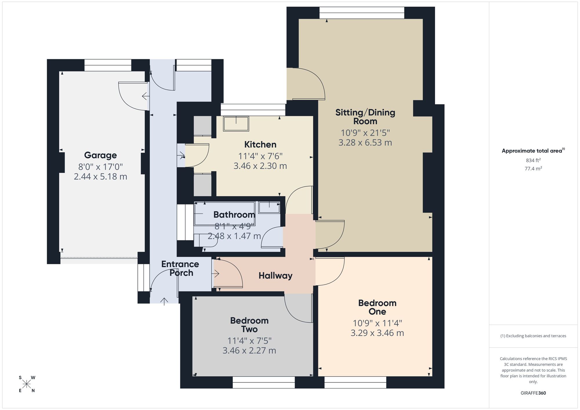 Floorplan of 2 bedroom Semi Detached Bungalow for sale, Brookside, Paulton, Somerset, BS39