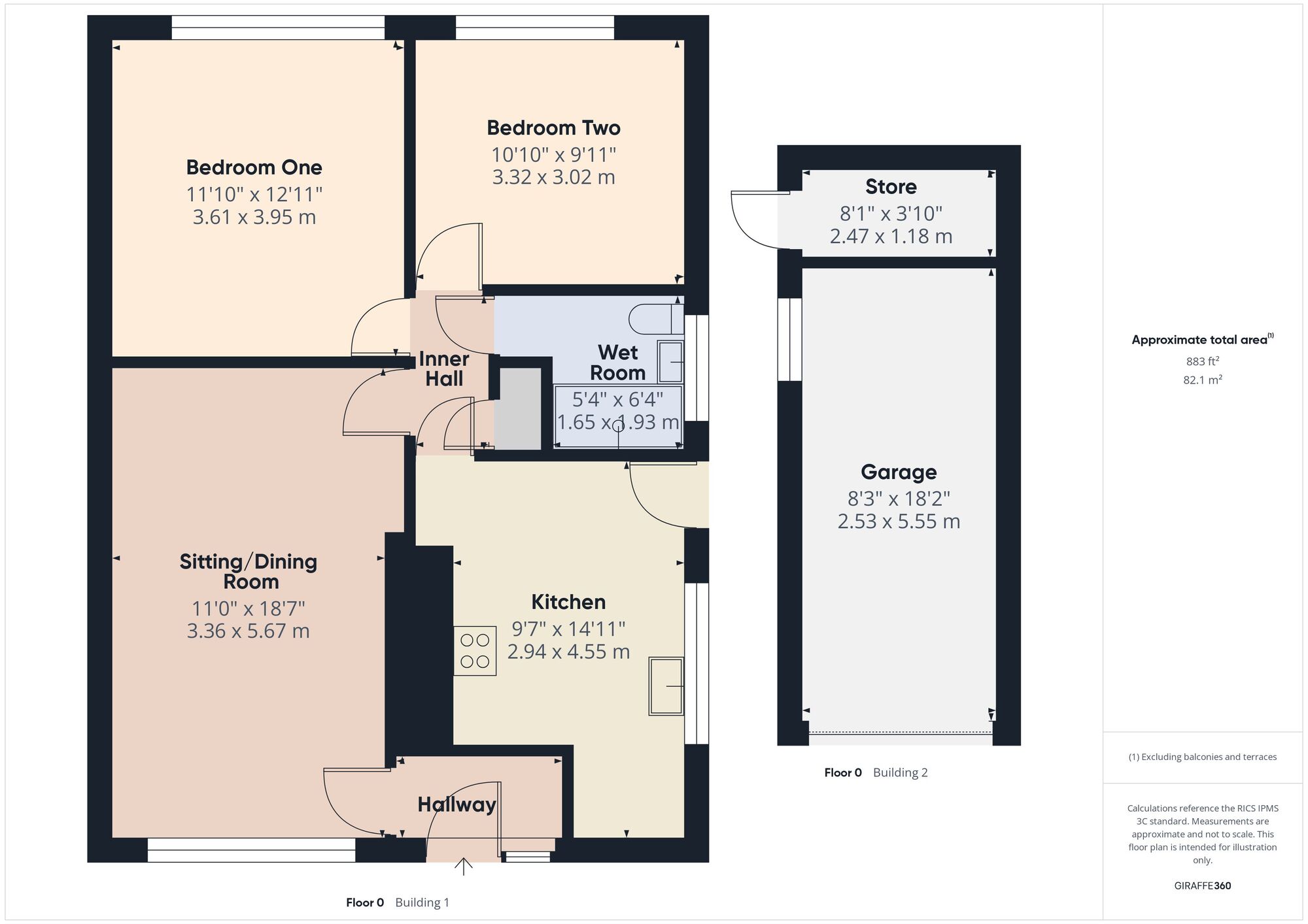 Floorplan of 2 bedroom Semi Detached Bungalow for sale, Somer Avenue, Midsomer Norton, Somerset, BA3