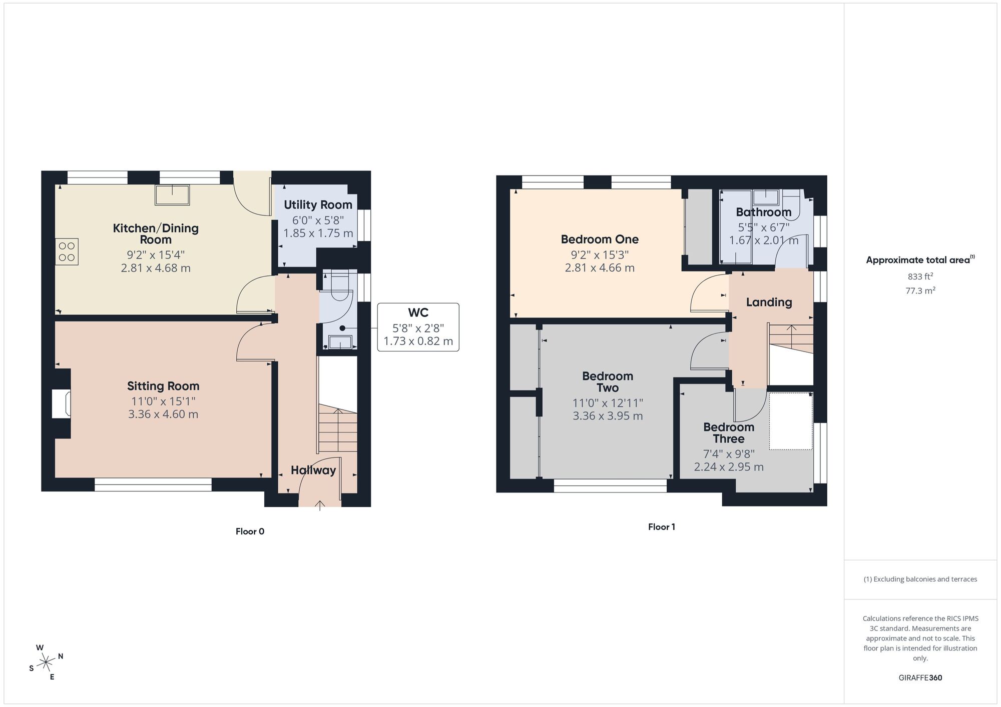 Floorplan of 3 bedroom Semi Detached House for sale, Woodside, Midsomer Norton, Somerset, BA3