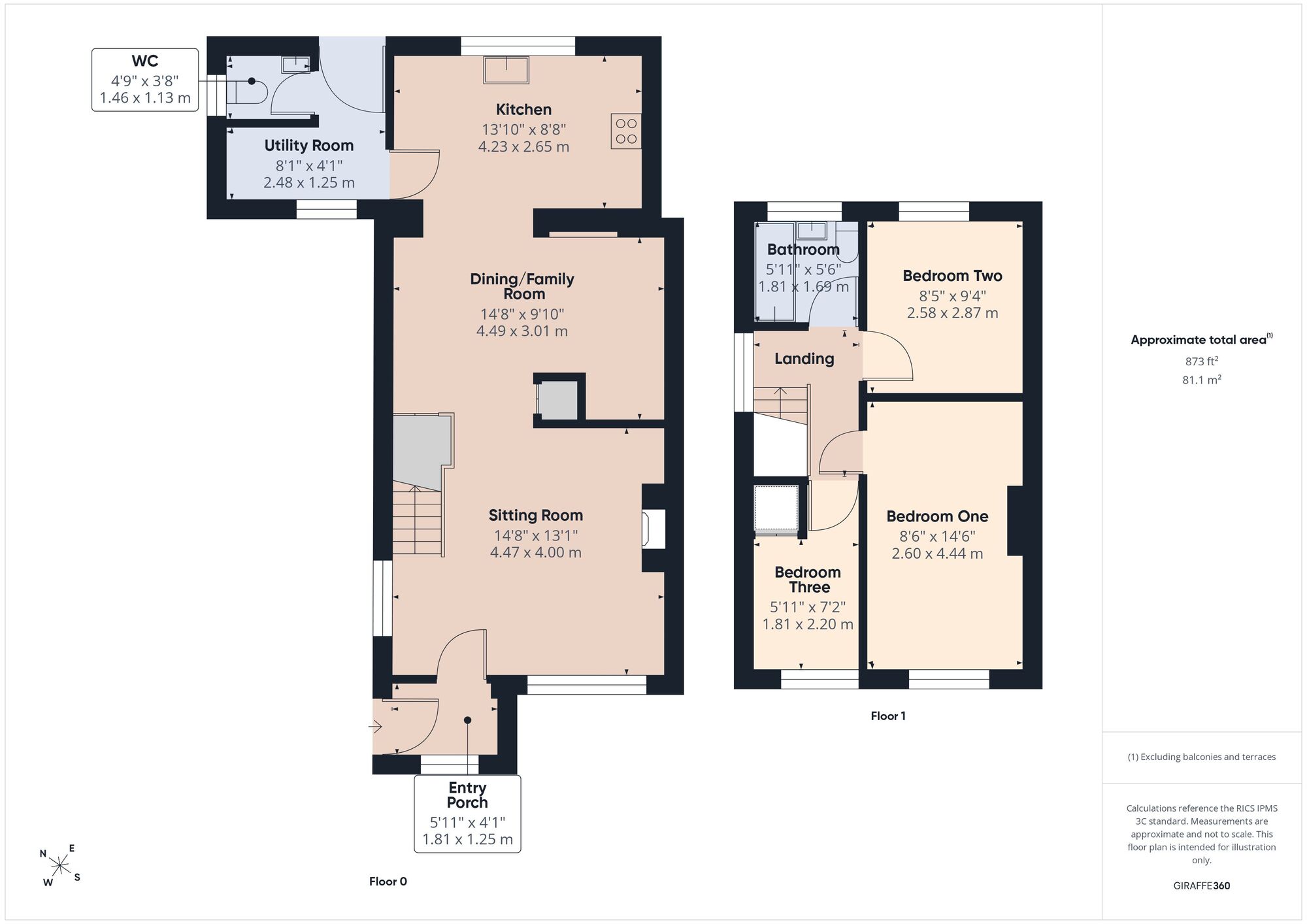 Floorplan of 3 bedroom End Terrace House to rent, Waterside Way, Westfield, Somerset, BA3