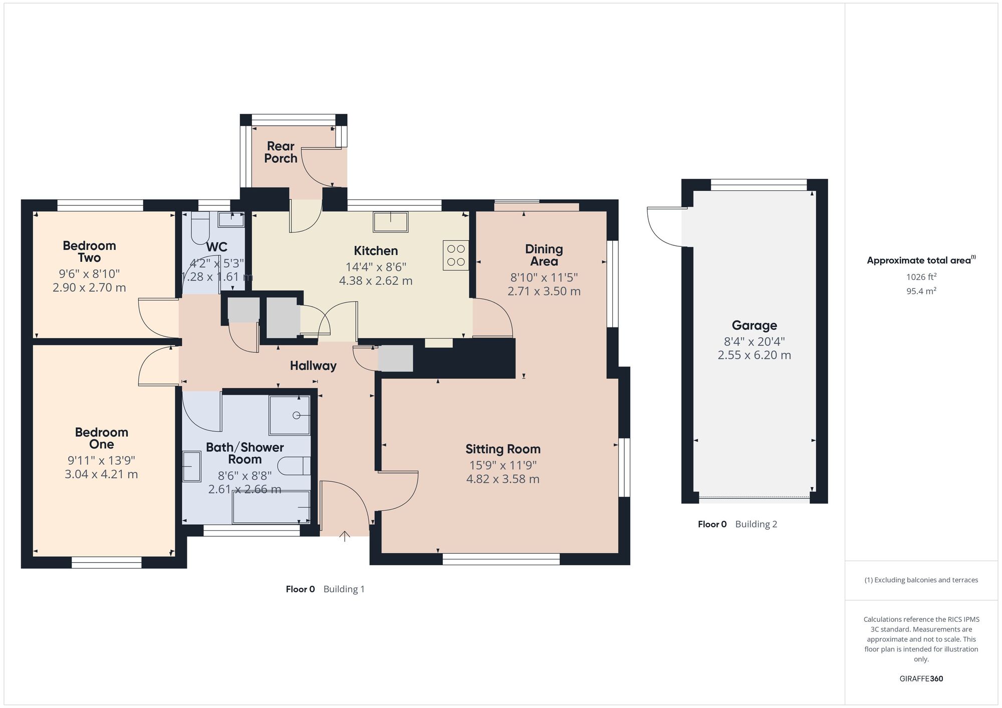 Floorplan of 2 bedroom Detached Bungalow for sale, Withies Park, Midsomer Norton, Somerset, BA3